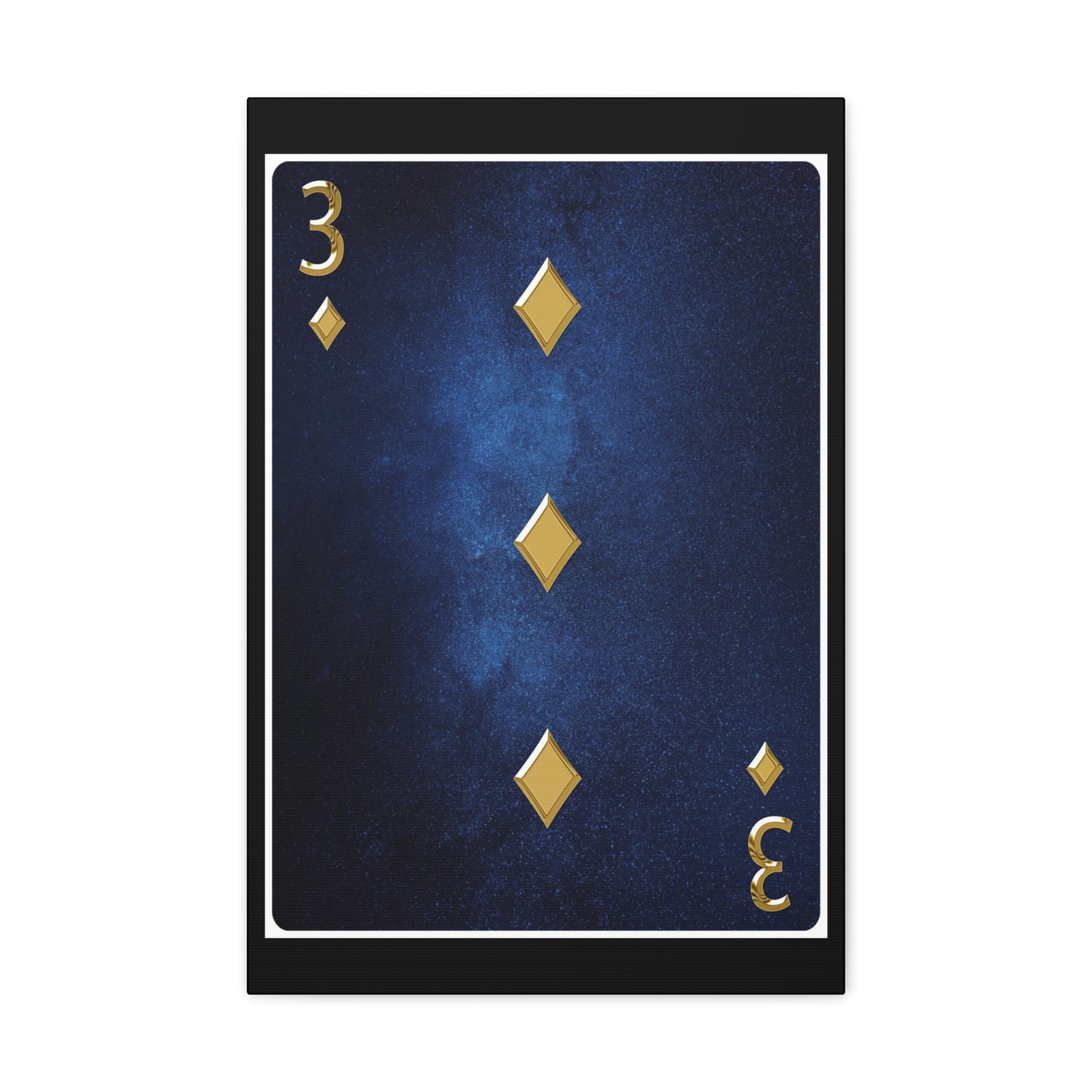 Three Of Diamonds Space Background Playing Card Canvas Wall Art for Home Decor Ready-to-Hang-Express Your Love Gifts