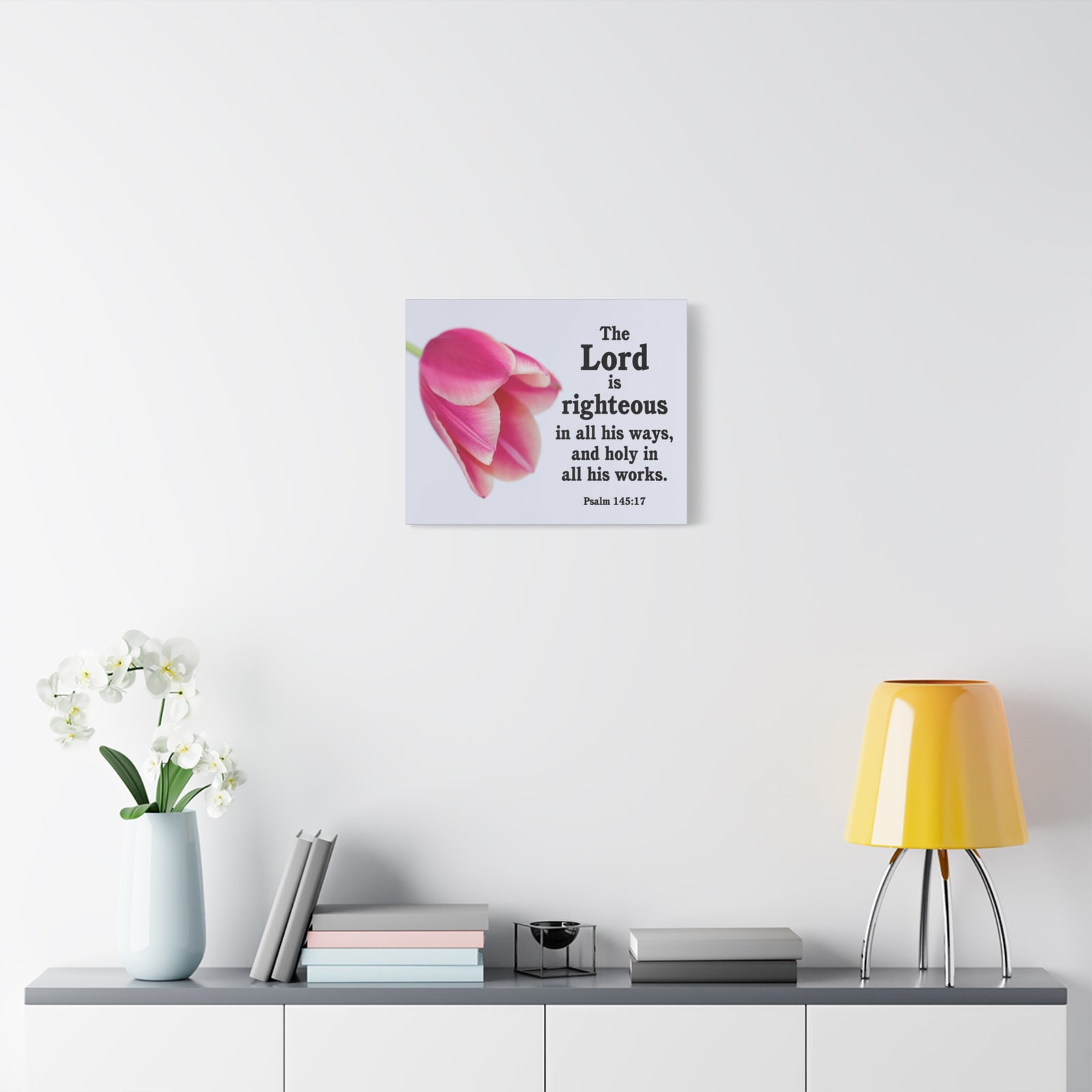 Scripture Canvas The Lord is Righteous Psalm 145:17 Christian Wall Art Bible Verse Print Ready to Hang-Express Your Love Gifts