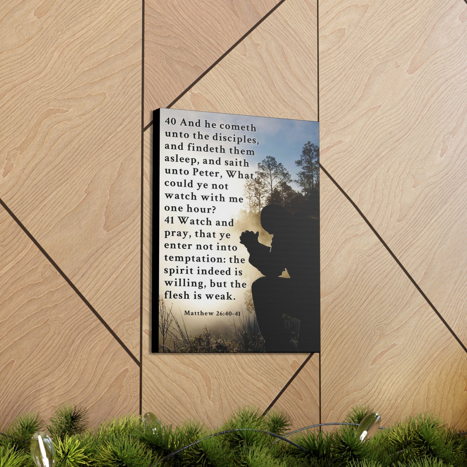 Scripture Walls Matthew 26:38-46 Bible Verse Canvas Christian Wall Art Ready to Hang Unframed-Express Your Love Gifts