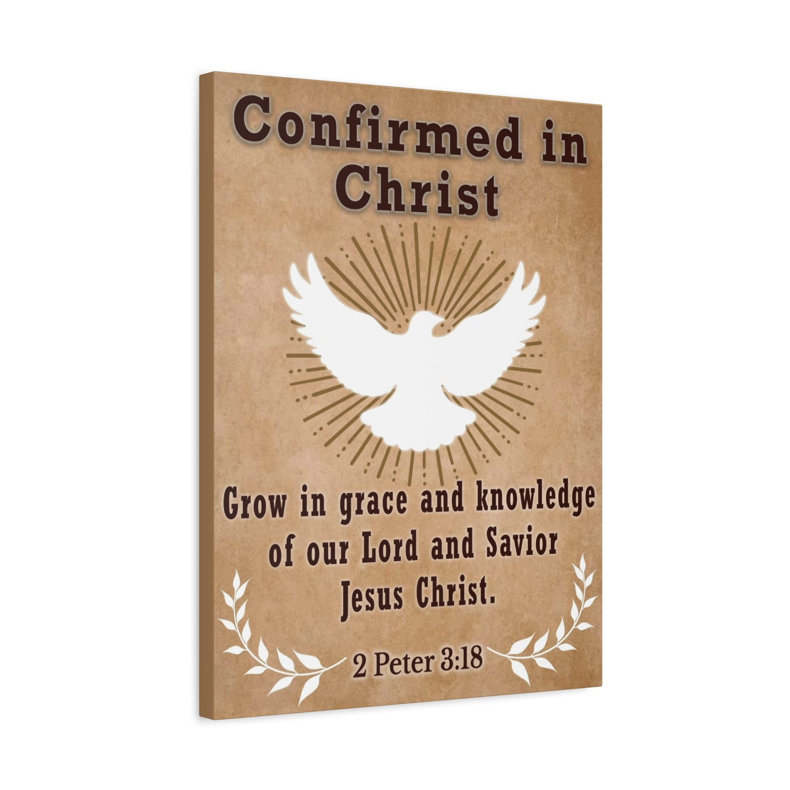 Scripture Walls Confirmed in Christ 2 Peter 3:18 Bible Canvas Christian Wall Art Ready to Hang Unframed-Express Your Love Gifts