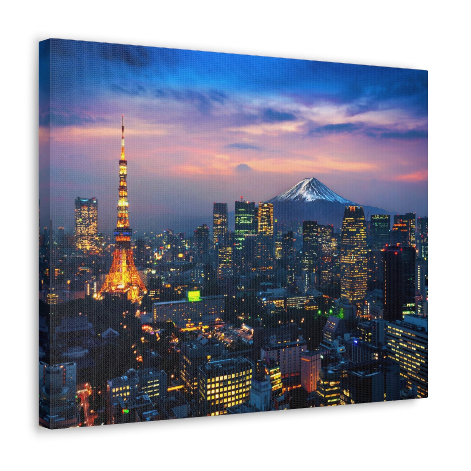 Tokyo Night Skyline Canvas Artwork High-Quality Breathtaking Stunning Cityscape for Home Decor Ready to Hang-Express Your Love Gifts