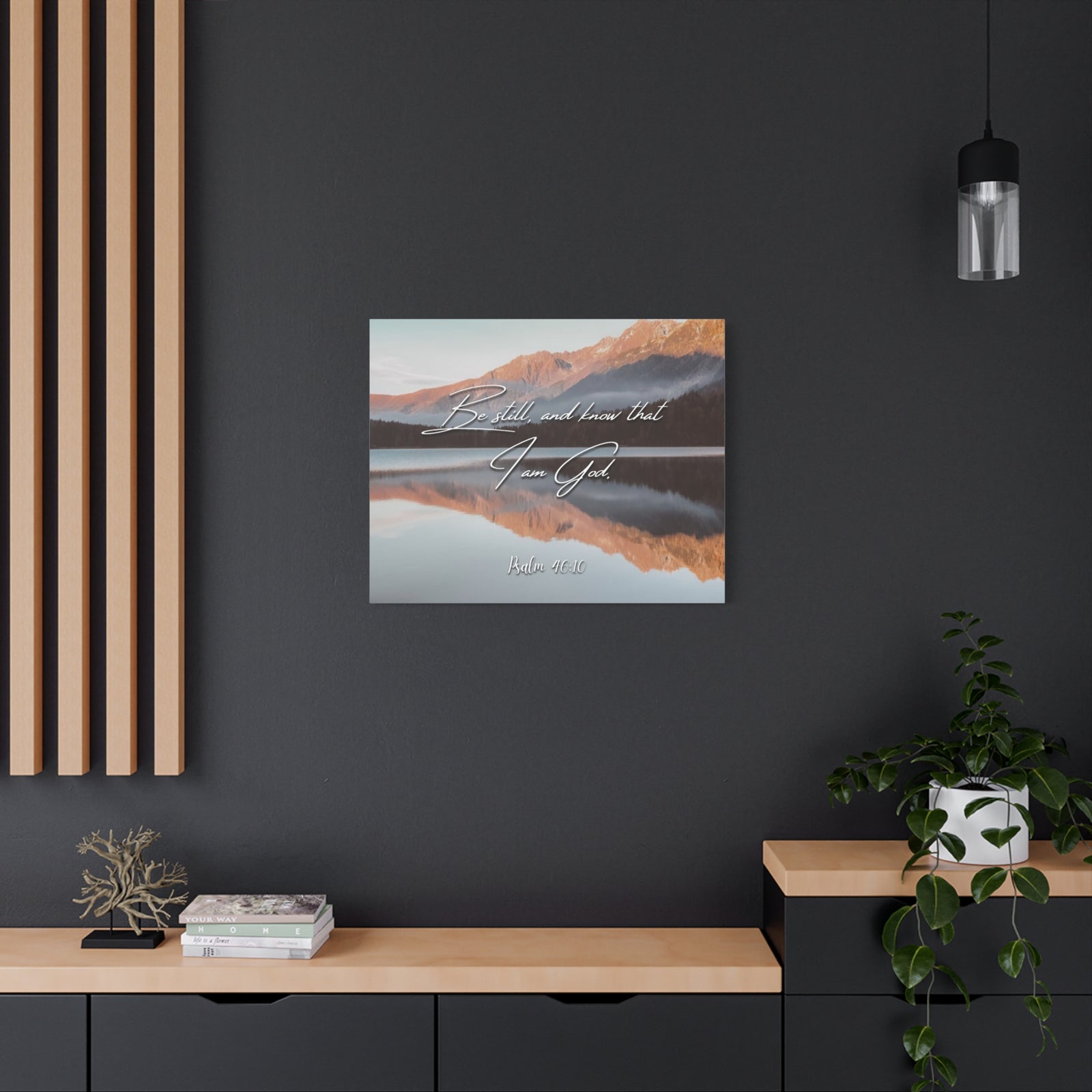 Scripture Canvas Be Still & Know I Am God Psalm 46:10 Christian Wall Art Bible Verse Print Ready to Hang-Express Your Love Gifts