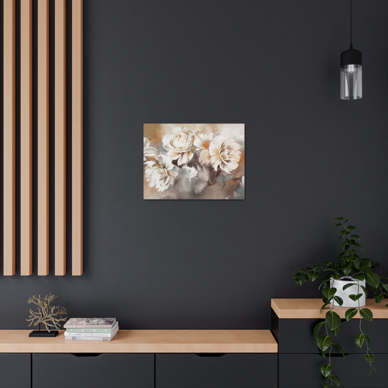 Oil Painting With Flower Rose & Peonies Flower Canvas Wall Art for Home Decor Ready-to-Hang-Express Your Love Gifts