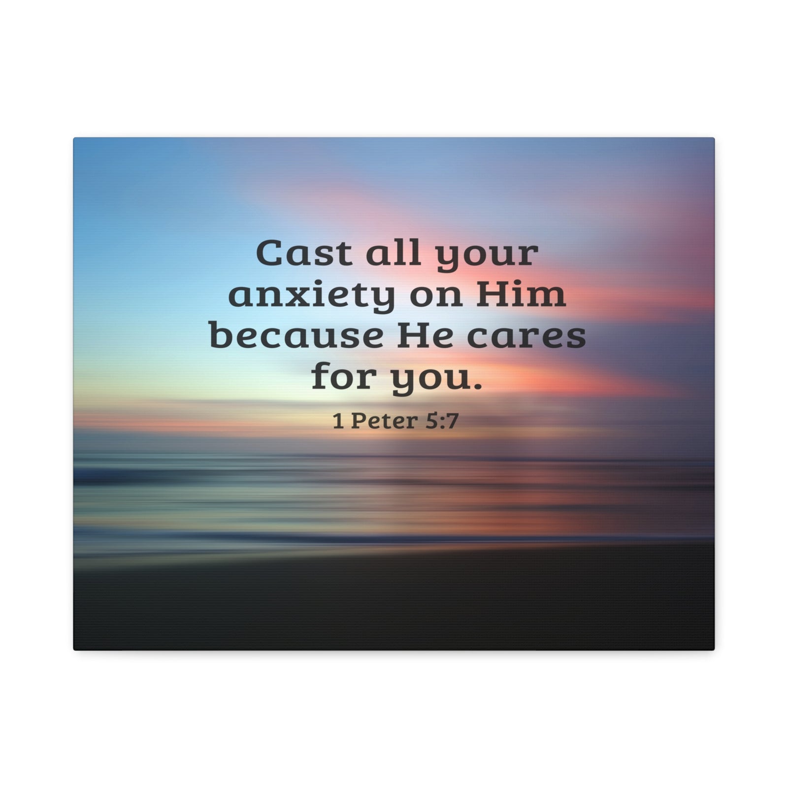 Scripture Walls He Cares For You 1 Peter 5:7 Bible Verse Canvas Christian Wall Art Ready to Hang-Express Your Love Gifts