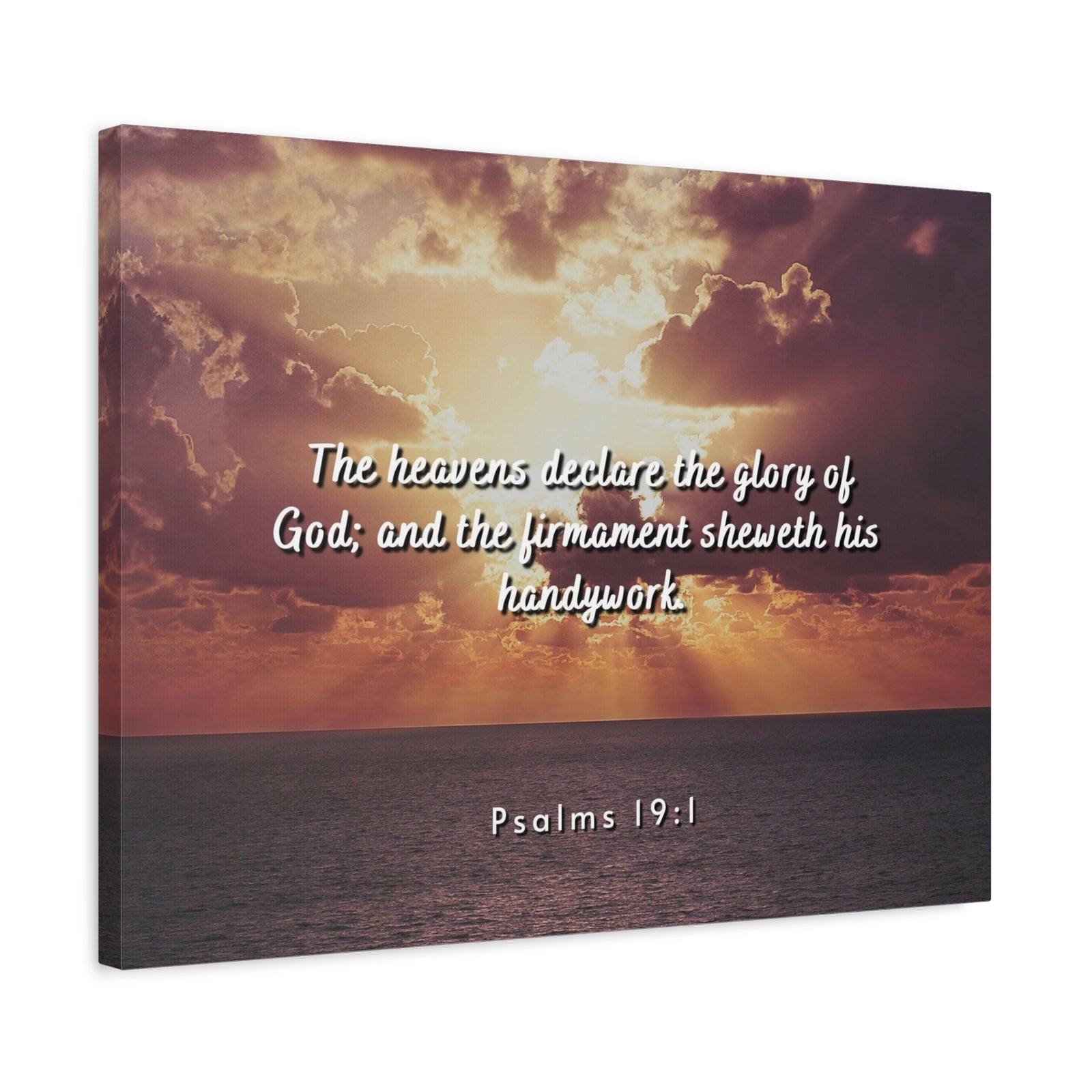 Scripture Canvas Glory Of God Psalms 19:1 Christian Wall Art Bible Verse Print Ready to Hang-Express Your Love Gifts