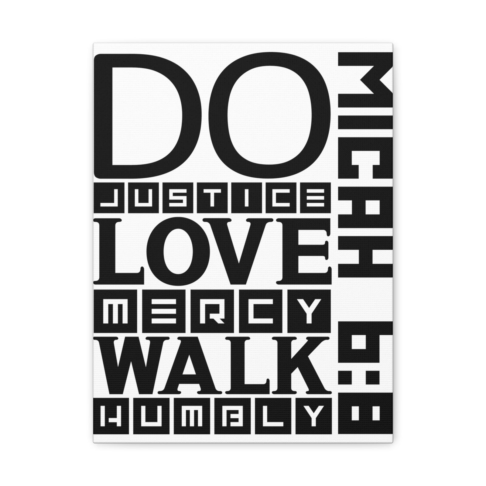 Scripture Walls Micah 6:8 DO Justice Bible Verse Canvas Christian Wall Art Ready to Hang Unframed-Express Your Love Gifts