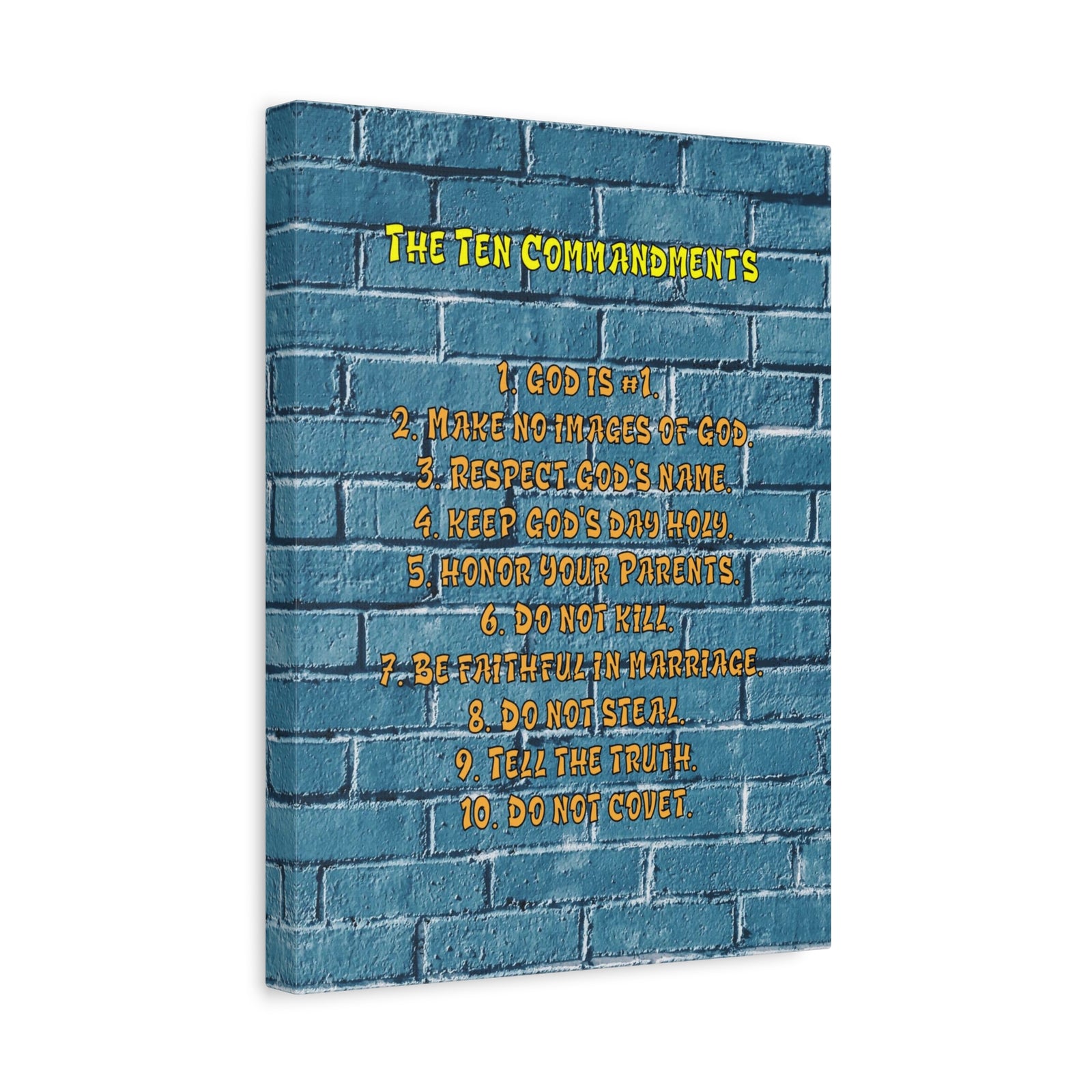 Scripture Canvas 10 Commandments For Kids Brick Wall Christian Wall Art Print Ready to Hang-Express Your Love Gifts