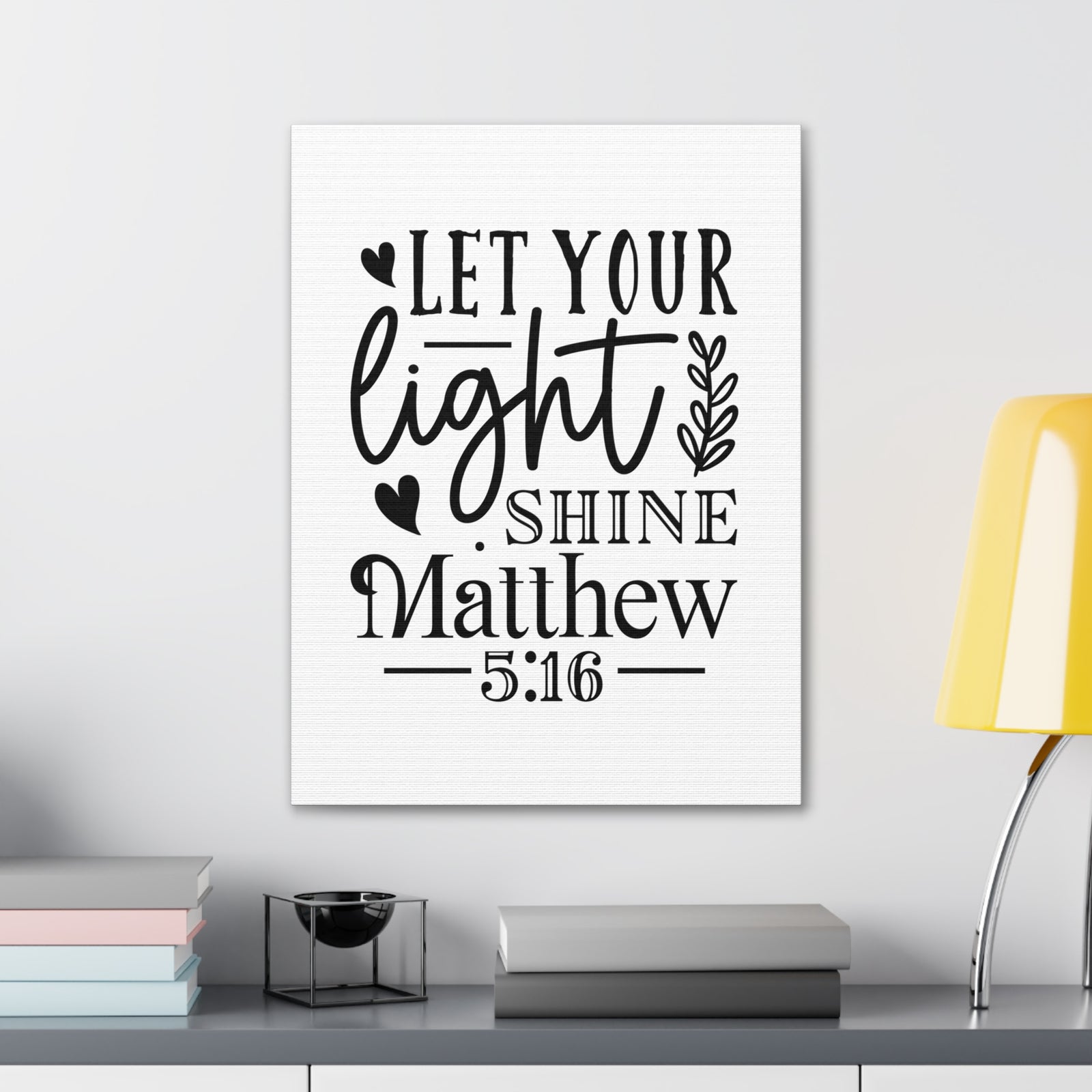 Scripture Walls Matthew 5:16 Let Your Light Shine Bible Verse Canvas Christian Wall Art Ready to Hang Unframed-Express Your Love Gifts