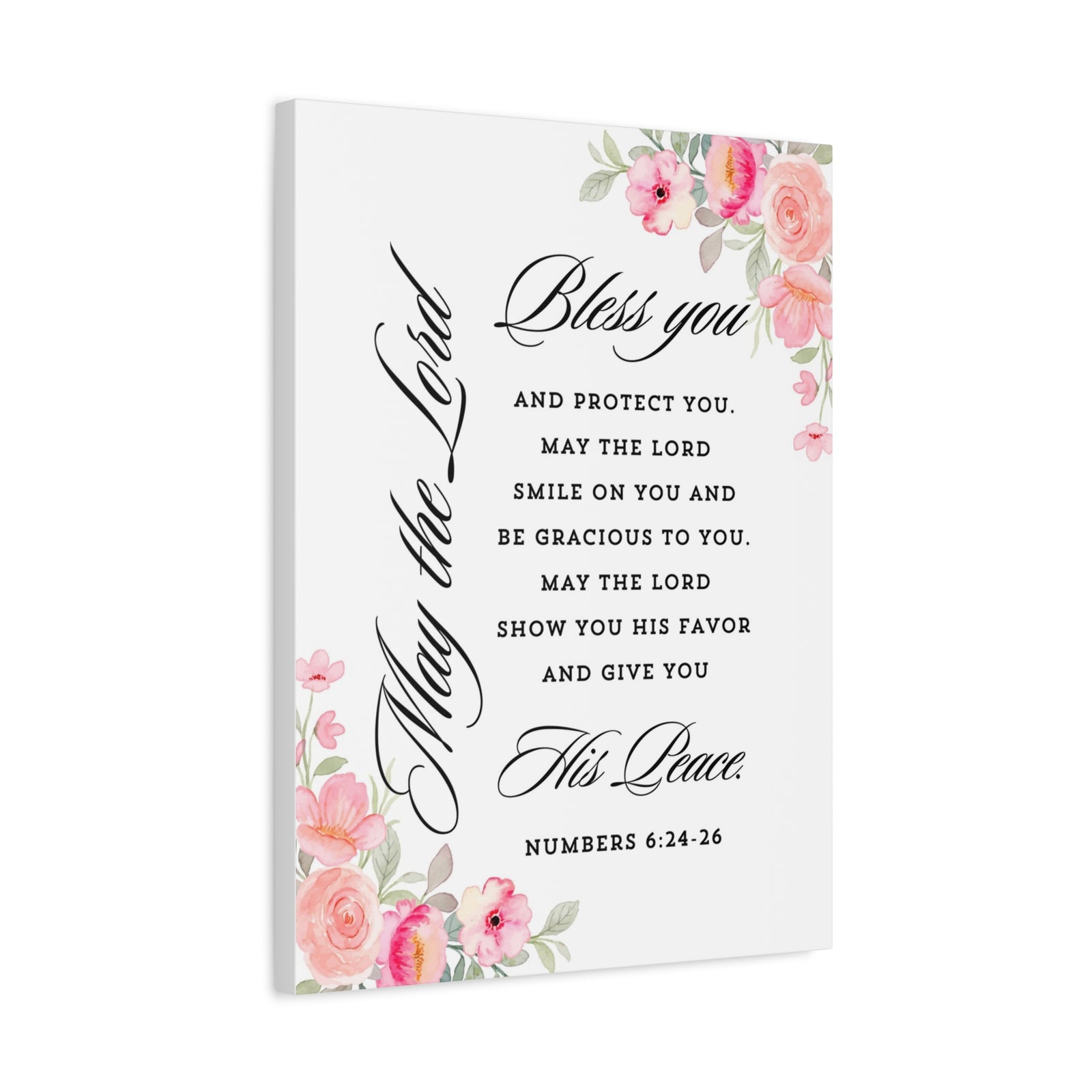 Scripture Walls Numbers 6:24-26 His Blessing Upon You Bible Verse Canvas Christian Wall Art Ready to Hang Unframed-Express Your Love Gifts
