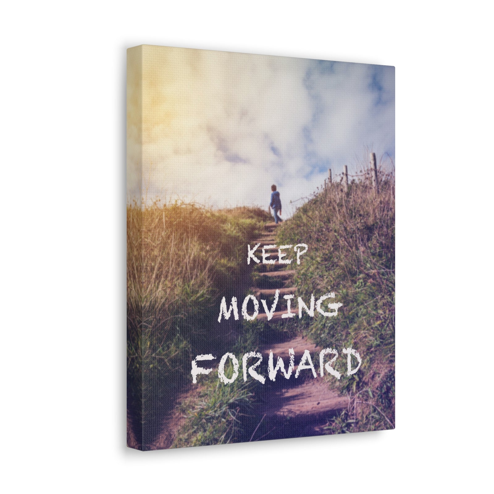 Inspirational Quote Canvas Keep Moving Forward Motivational Print Ready to Hang Artwork-Express Your Love Gifts