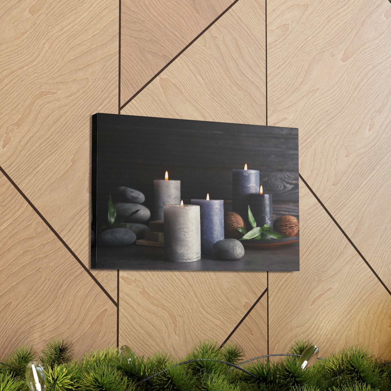 Candles on Table Forest Floral Nature Photography Canvas Wall Art for Home Decor Ready-to-Hang-Express Your Love Gifts