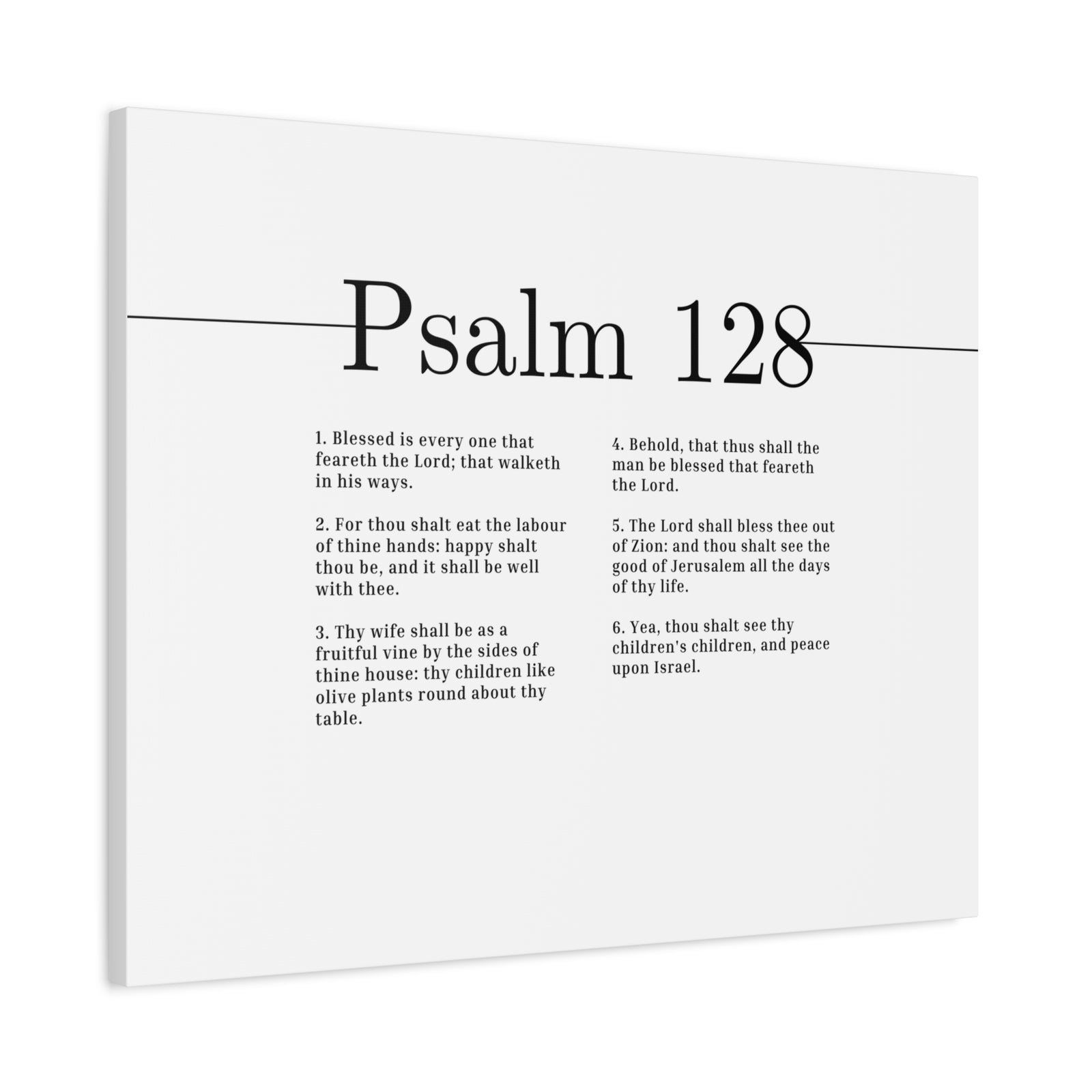 Scripture Canvas Blessed Is Every One Psalm 128 Christian Wall Art Bible Verse Print Ready to Hang-Express Your Love Gifts