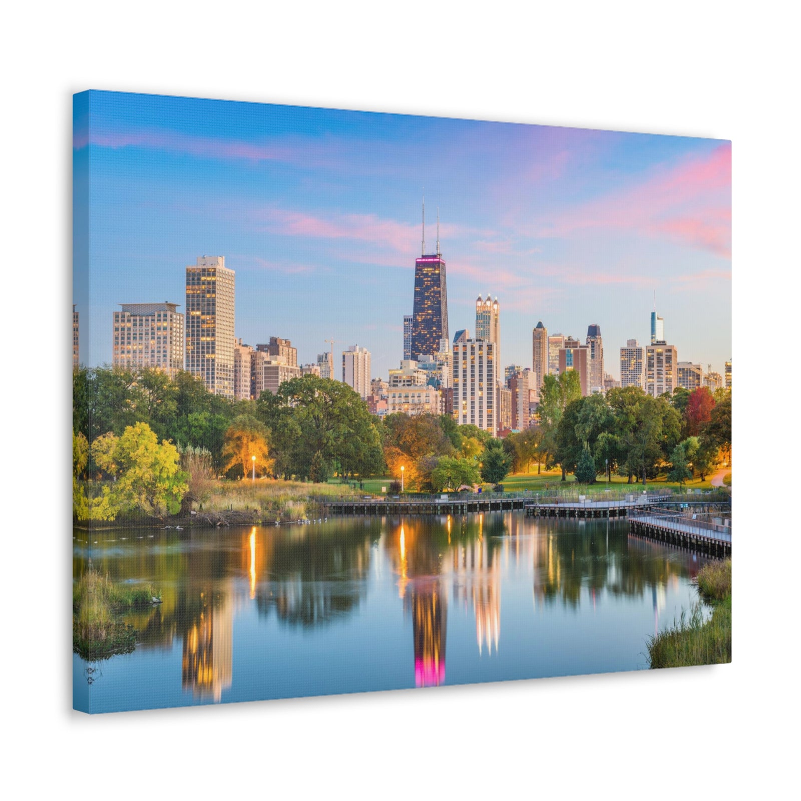 Chicago Daytime Skyline Canvas Artwork High-Quality Breathtaking Stunning Cityscape for Home Decor Ready to Hang-Express Your Love Gifts