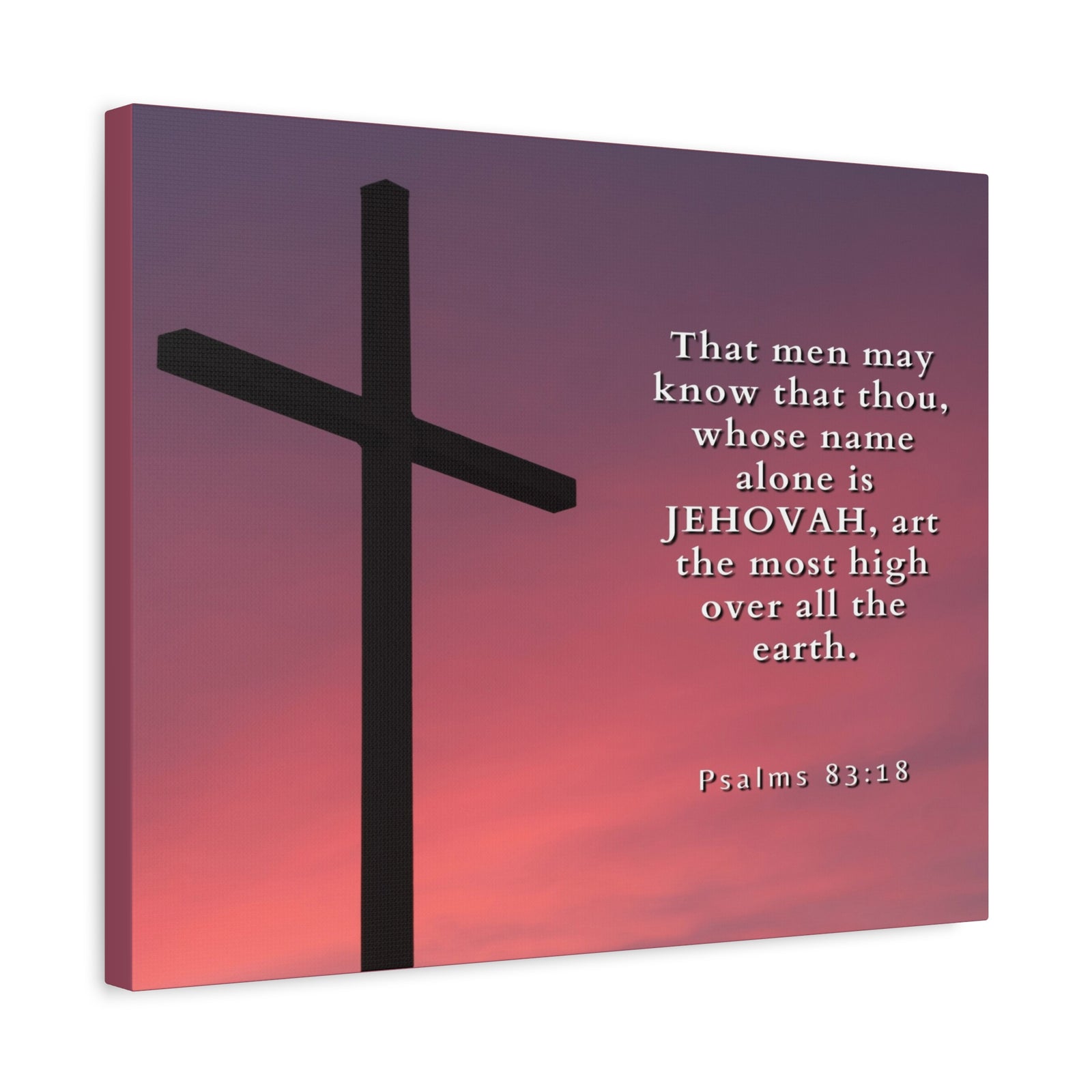 Scripture Canvas Most High Psalms 83:18 Christian Wall Art Bible Verse Print Ready to Hang-Express Your Love Gifts
