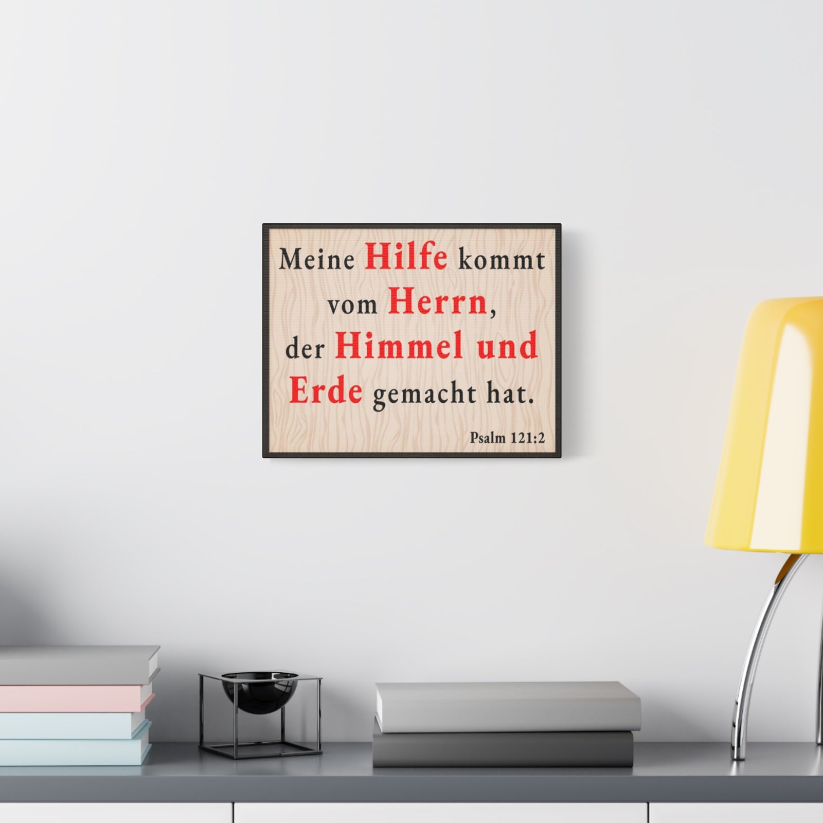 Scripture Walls Psalm 121:2 Help From God German Bible Verse Canvas Christian Wall Art Ready to Hang Unframed-Express Your Love Gifts