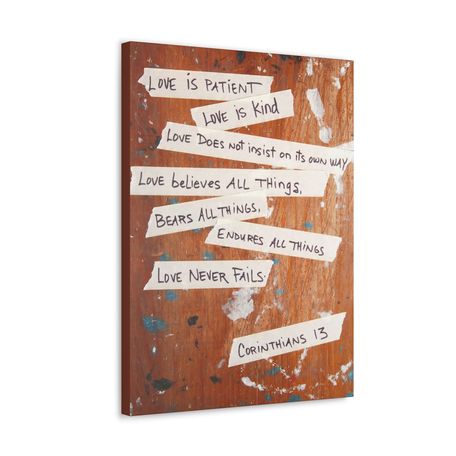 Scripture Canvas Love Is Patient Corinthians 13 Christian Wall Art Bible Verse Print Ready to Hang-Express Your Love Gifts