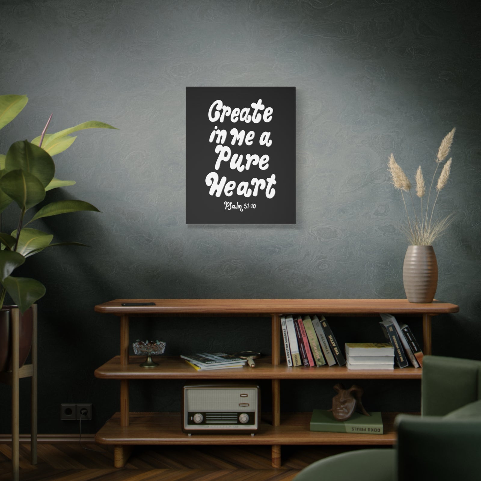Scripture Walls Create In Me Psalm 51:10 Bible Verse Canvas Christian Wall Art Ready to Hang-Express Your Love Gifts