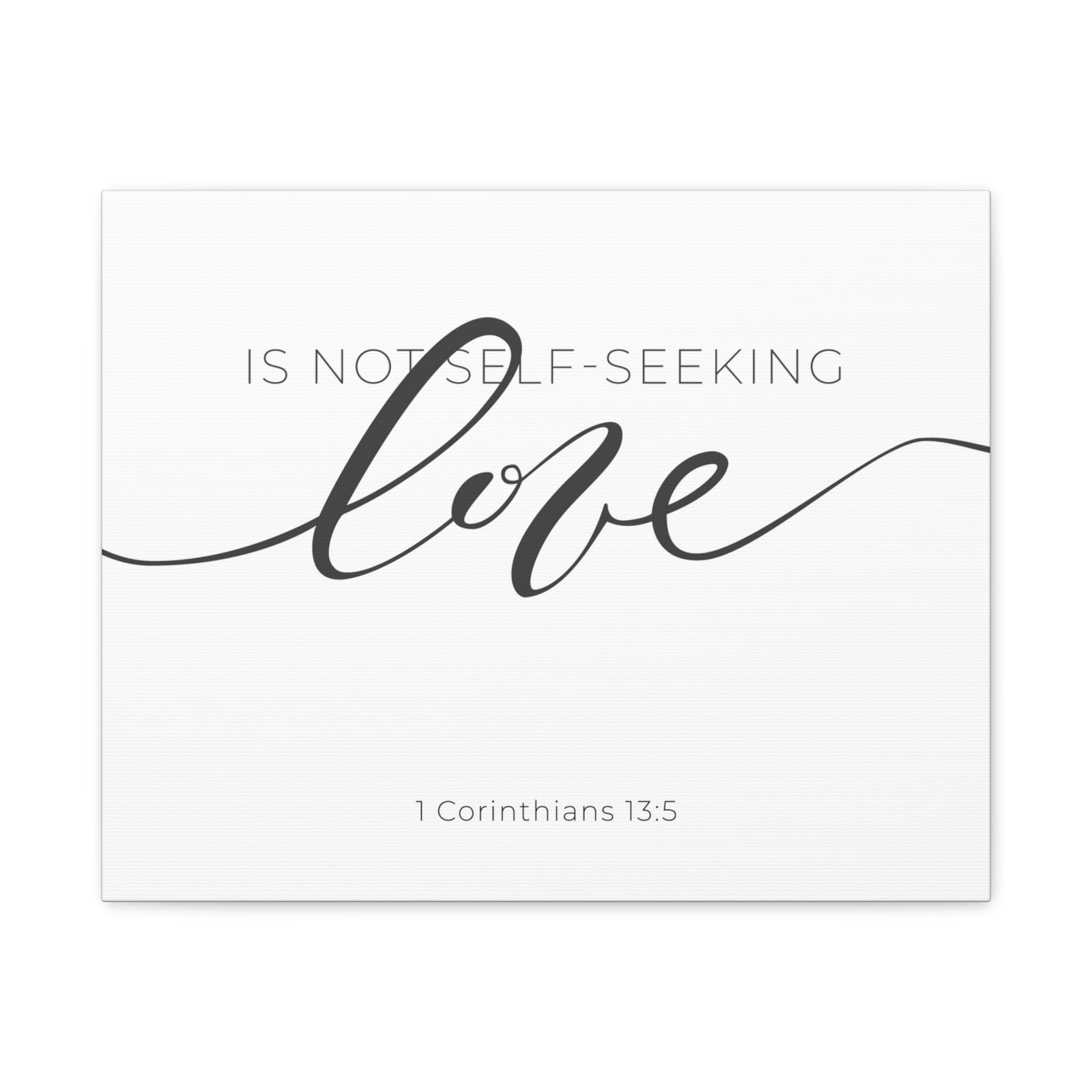 Scripture Canvas Love Cursive 1 Corinthians 13:5 Christian Wall Art Bible Verse Print Ready to Hang-Express Your Love Gifts