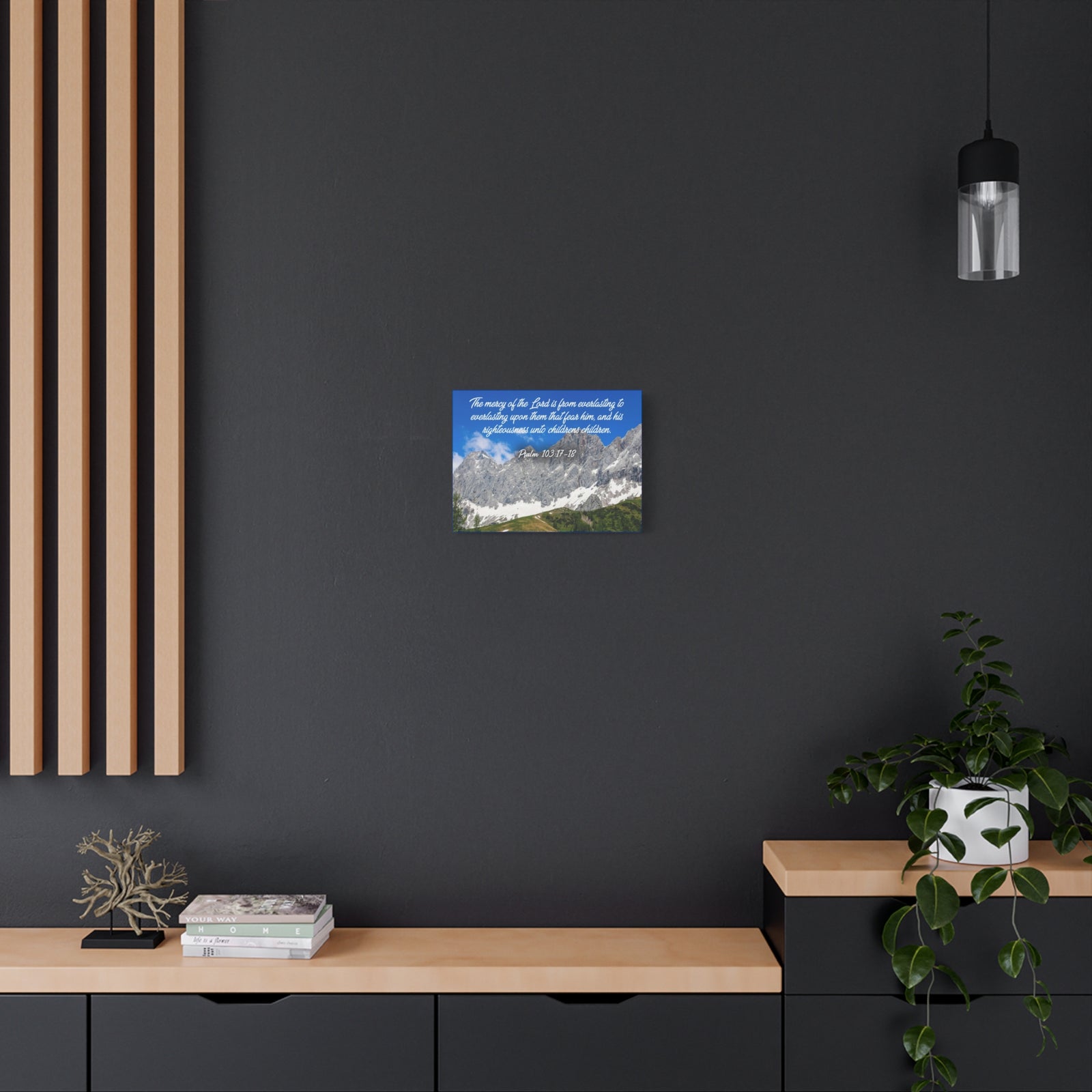 Scripture Canvas The Mercy of The Lord Psalm 103:17-18 Christian Wall Art Bible Verse Print Ready to Hang-Express Your Love Gifts