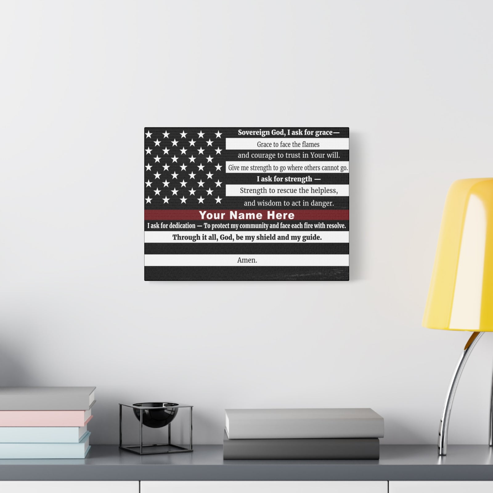 Scripture Walls Personalized Firefighter's Prayer Bible Canvas Christian Wall Art Ready to Hang Unframed-Express Your Love Gifts