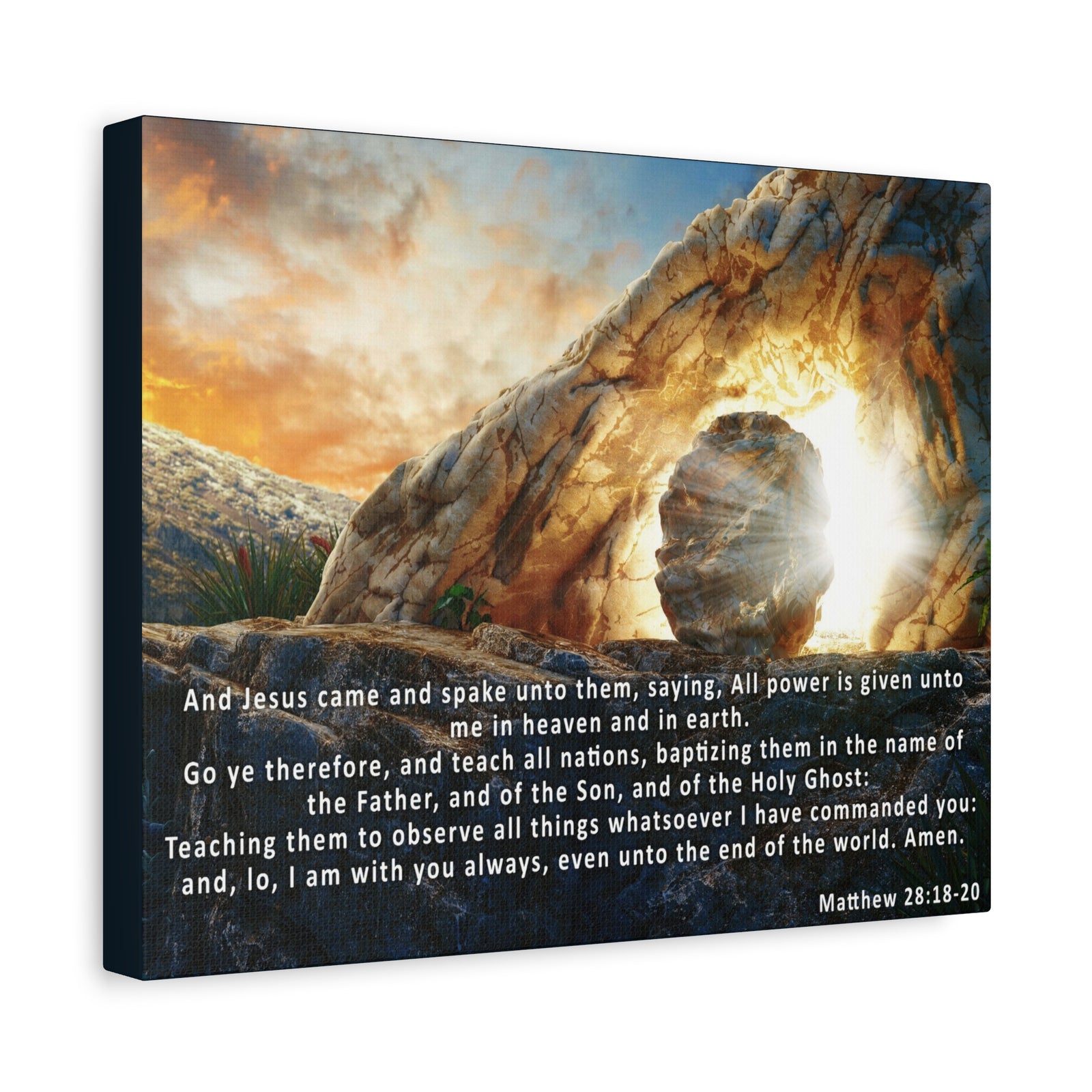 Matthew 28:18-20 The Great Commission Canvas – Christian Wall Art, Ready to Hang-Express Your Love Gifts