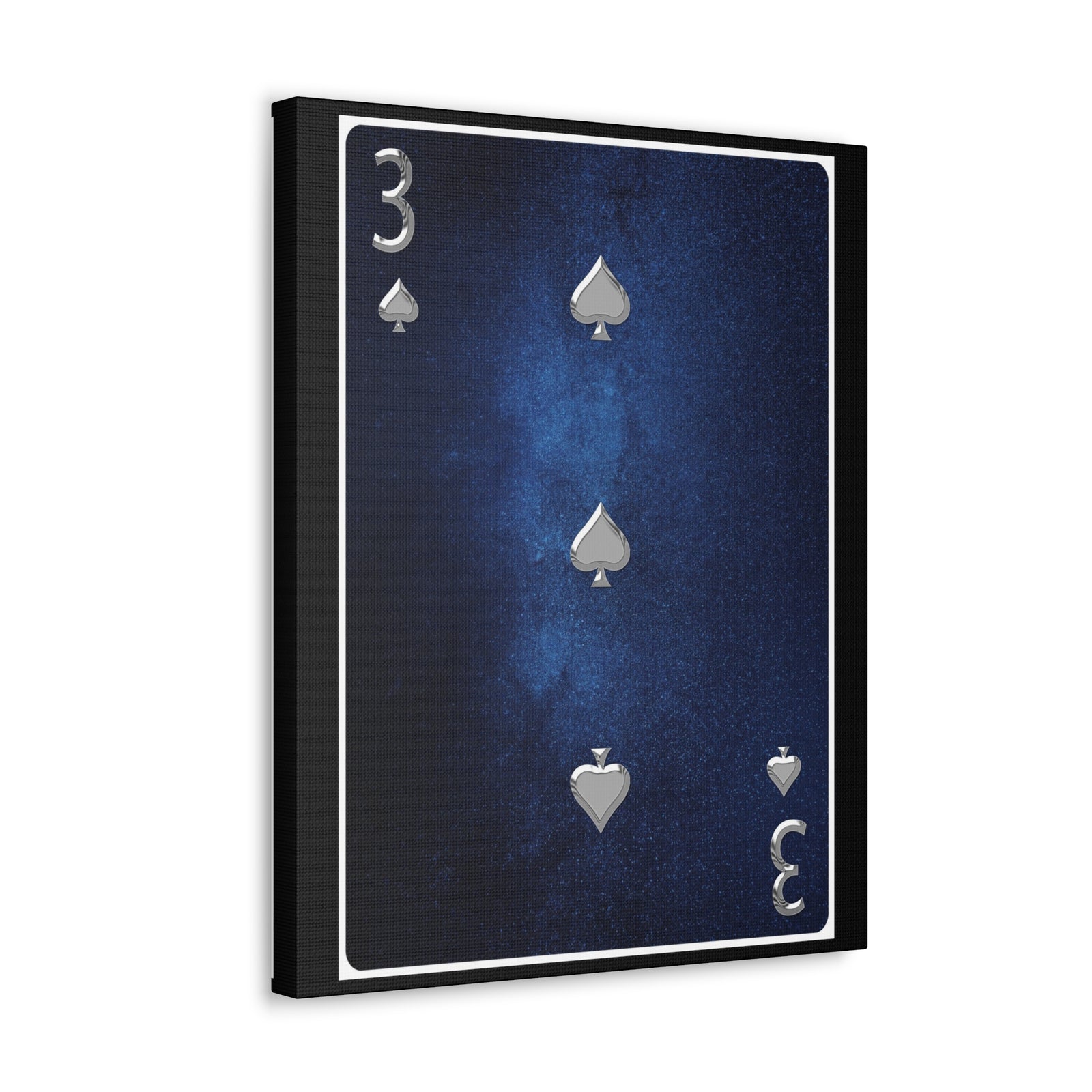 Three Of Spades Space Background Playing Card Canvas Wall Art for Home Decor Ready-to-Hang-Express Your Love Gifts