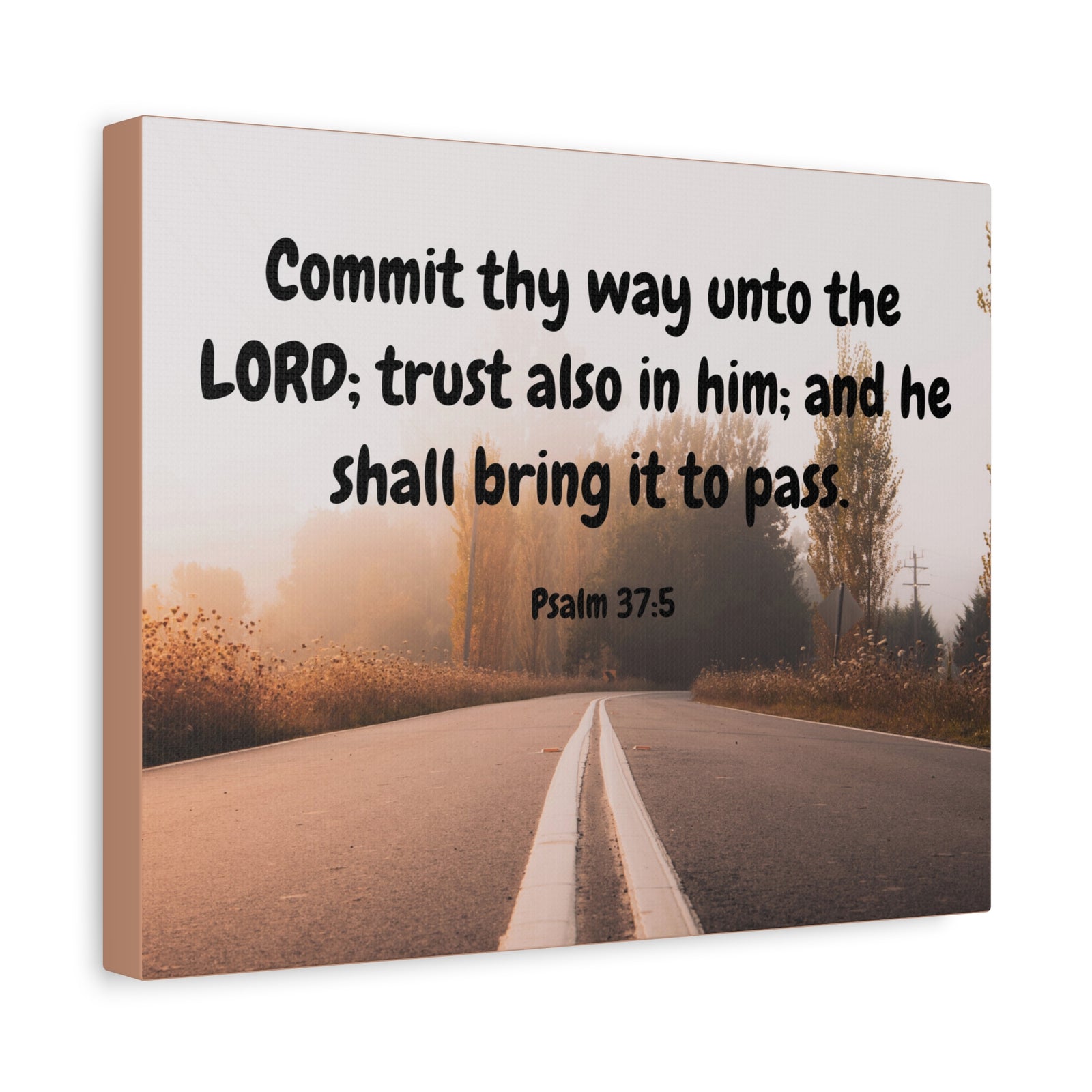 Scripture Canvas Commit Thy Way Psalms 37:5 Christian Wall Art Bible Verse Print Ready to Hang-Express Your Love Gifts