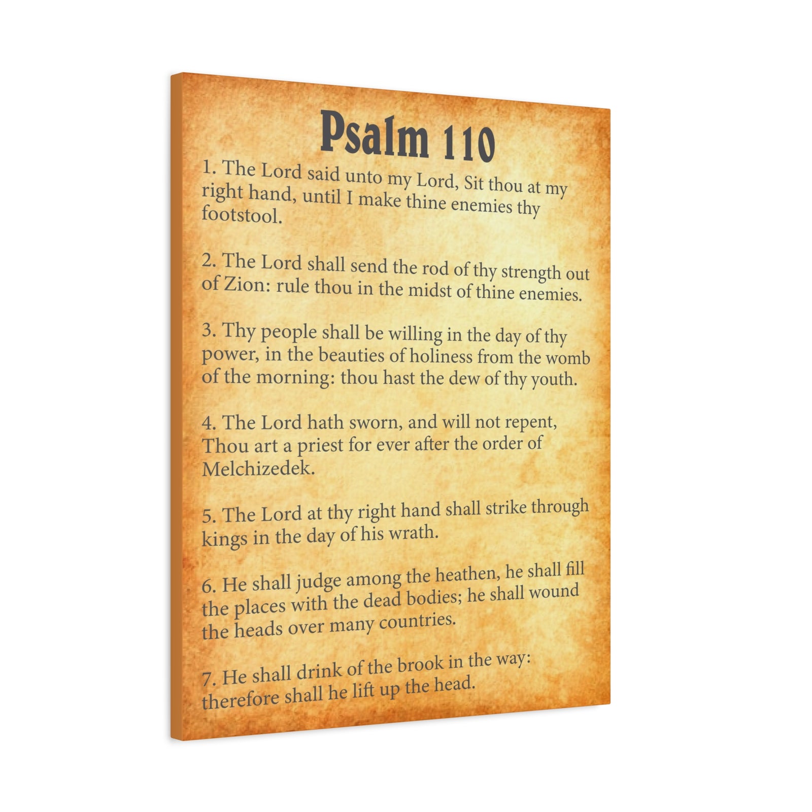 Scripture Walls Psalm 110 Gold Bible Chapter Canvas Christian Wall Art Ready to Hang-Express Your Love Gifts