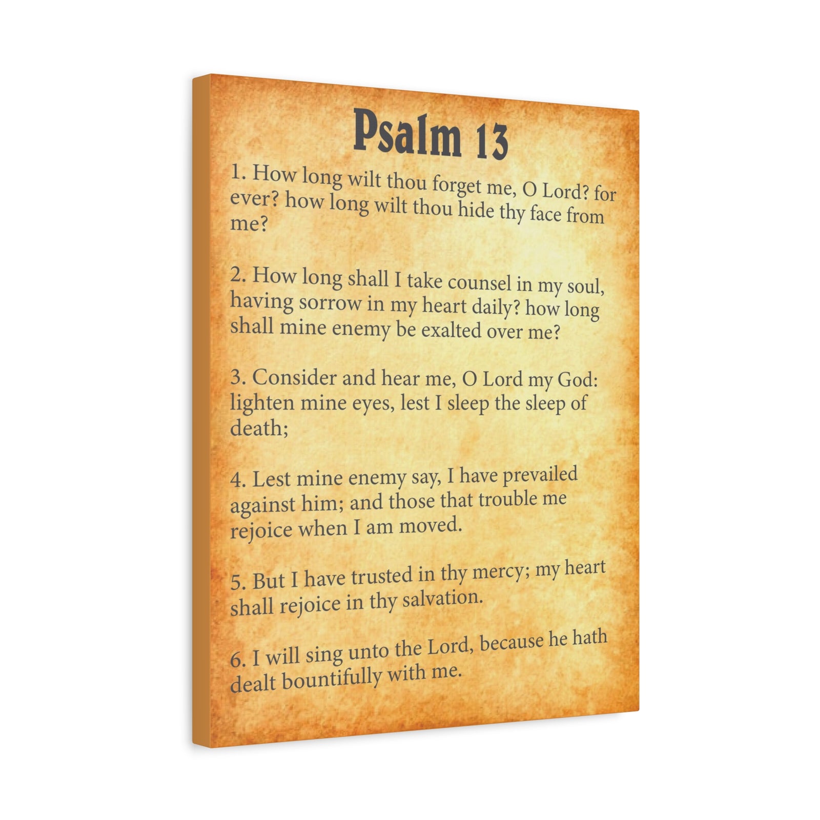 Scripture Walls Psalm 13 Gold Bible Chapter Canvas Christian Wall Art Ready to Hang-Express Your Love Gifts
