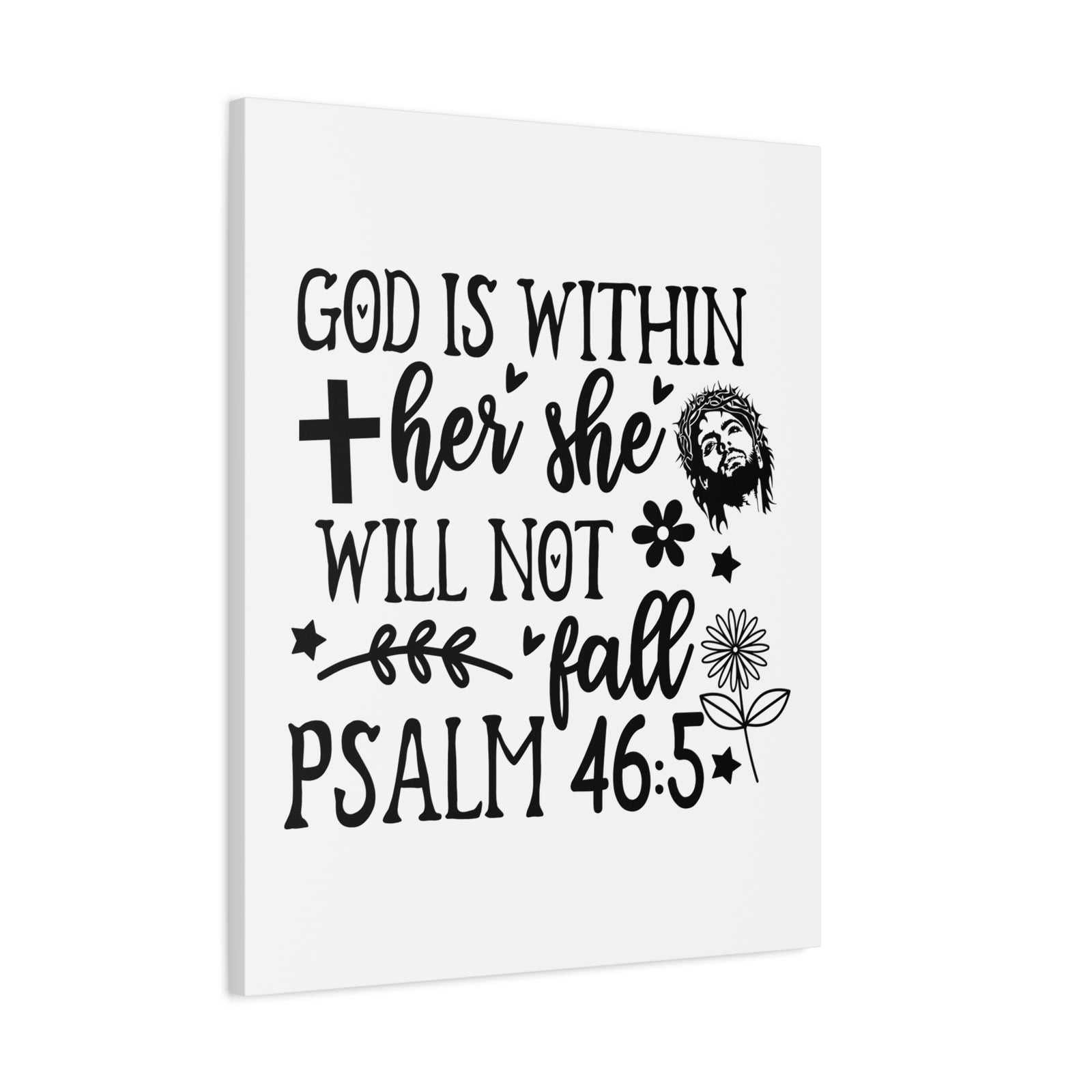 Scripture Walls Psalm 46:5 God is Within Her Bible Verse Canvas Christian Wall Art Ready to Hang Unframed-Express Your Love Gifts
