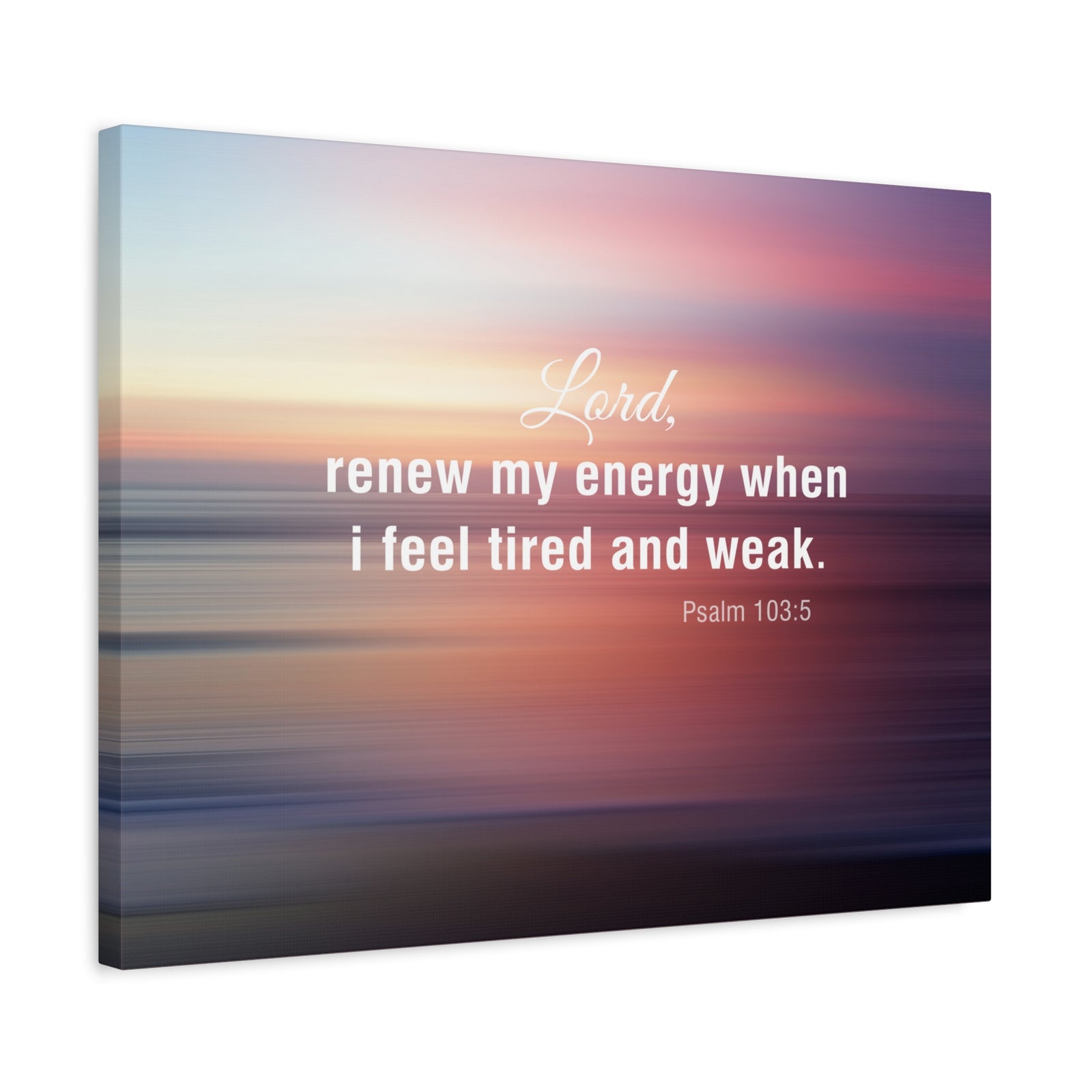 Scripture Canvas Renew My Energy Psalm 103:5 Christian Wall Art Bible Verse Print Ready to Hang-Express Your Love Gifts