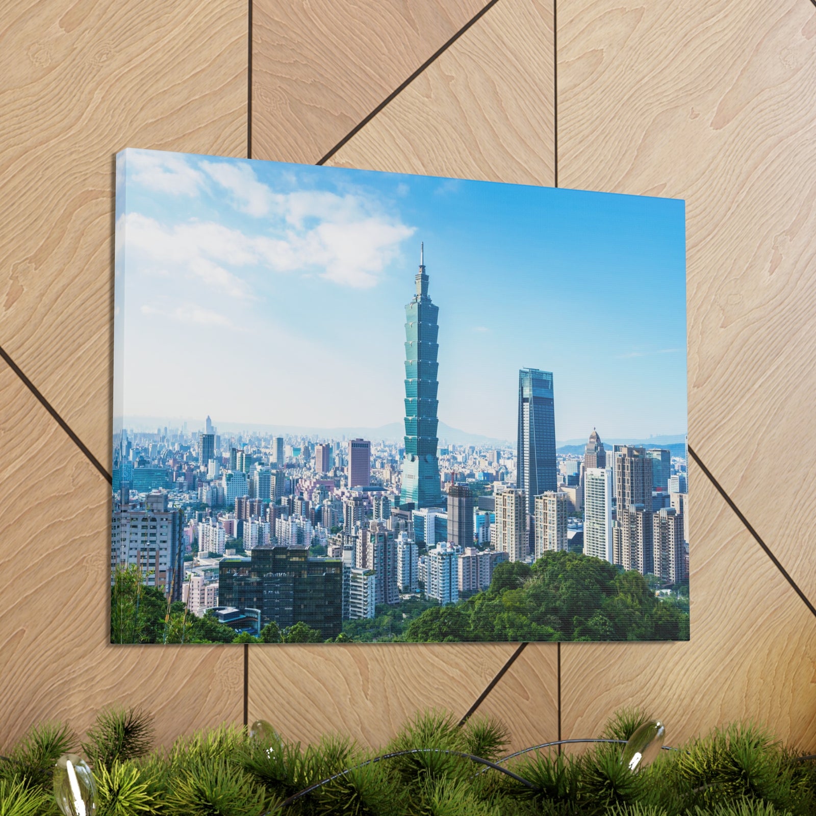 Taipei Daytime Skyline Canvas Artwork High-Quality Breathtaking Stunning Cityscape for Home Decor Ready to Hang-Express Your Love Gifts