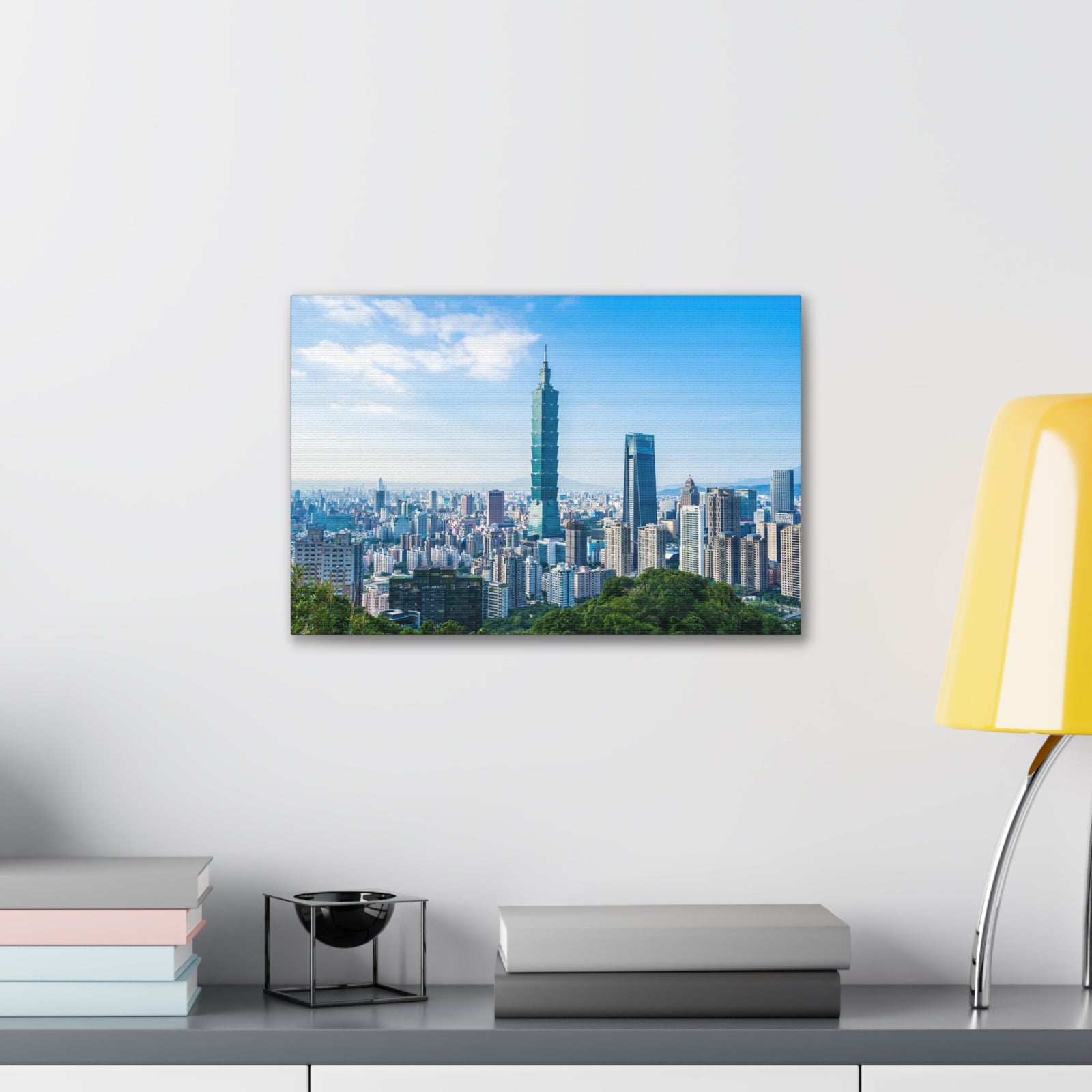 Taipei Daytime Skyline Canvas Artwork High-Quality Breathtaking Stunning Cityscape for Home Decor Ready to Hang-Express Your Love Gifts