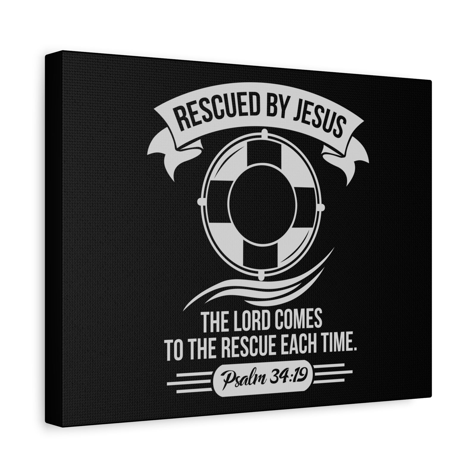 Scripture Walls Psalm 34:19 Rescued By Jesus Bible Verse Canvas Christian Wall Art Ready to Hang Unframed-Express Your Love Gifts