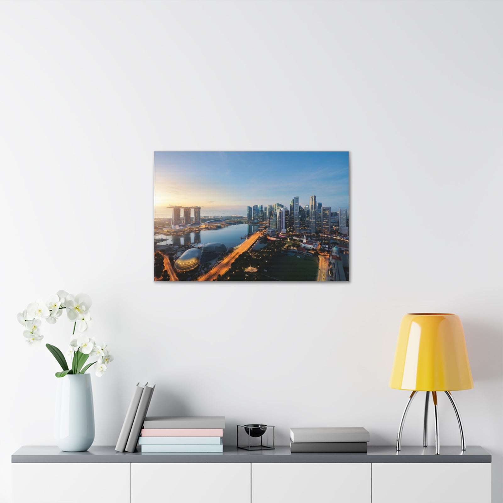 Singapore Daylight Skyline Canvas Artwork High-Quality Breathtaking Stunning Cityscape for Home Decor Ready to Hang-Express Your Love Gifts