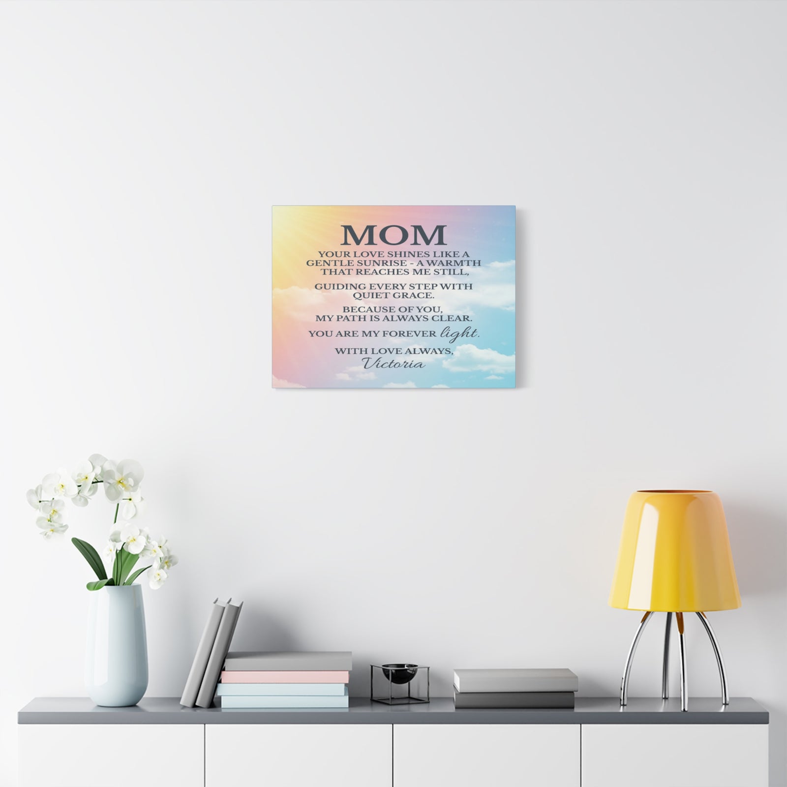 Personalized To Mom Your Love Lights My WayCustom Canvas Wall Art-Express Your Love Gifts