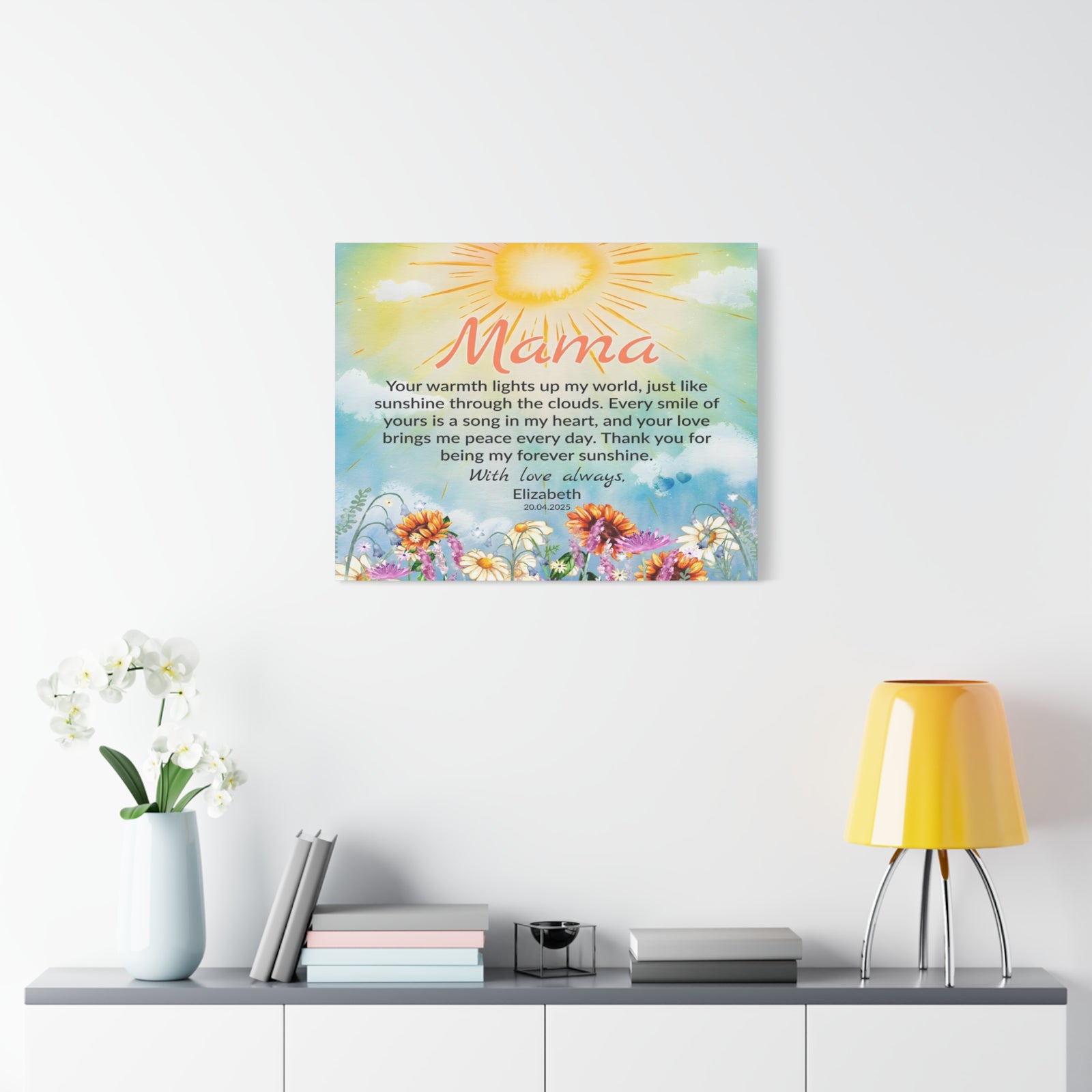 Personalized To Mom Your Smile Lifts Me Higher Custom Canvas Wall Art-Express Your Love Gifts