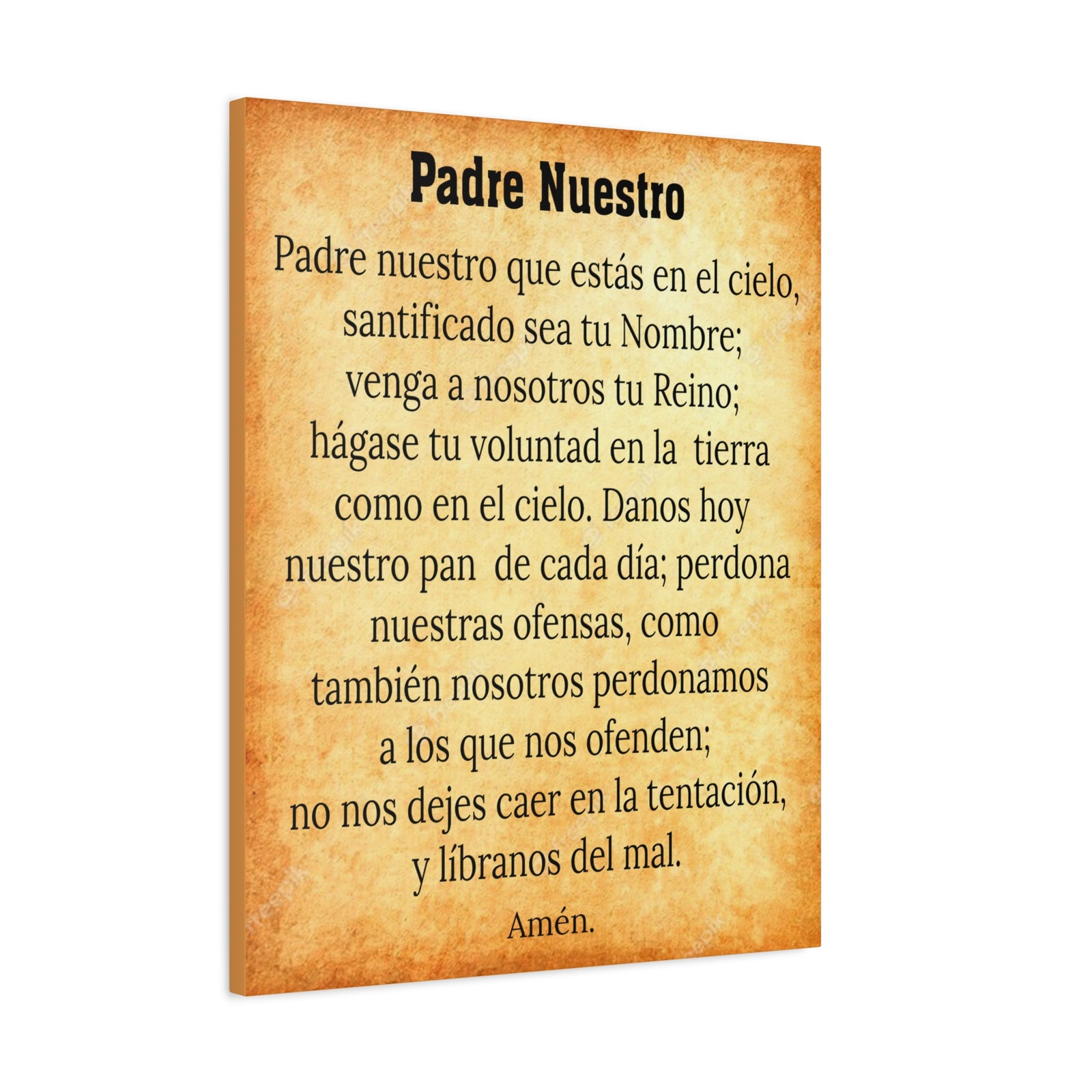 Scripture Walls Padre Nuestro Lords Prayer Gold & White Christian Wall Art Print Ready to Hang Unframed-Express Your Love Gifts
