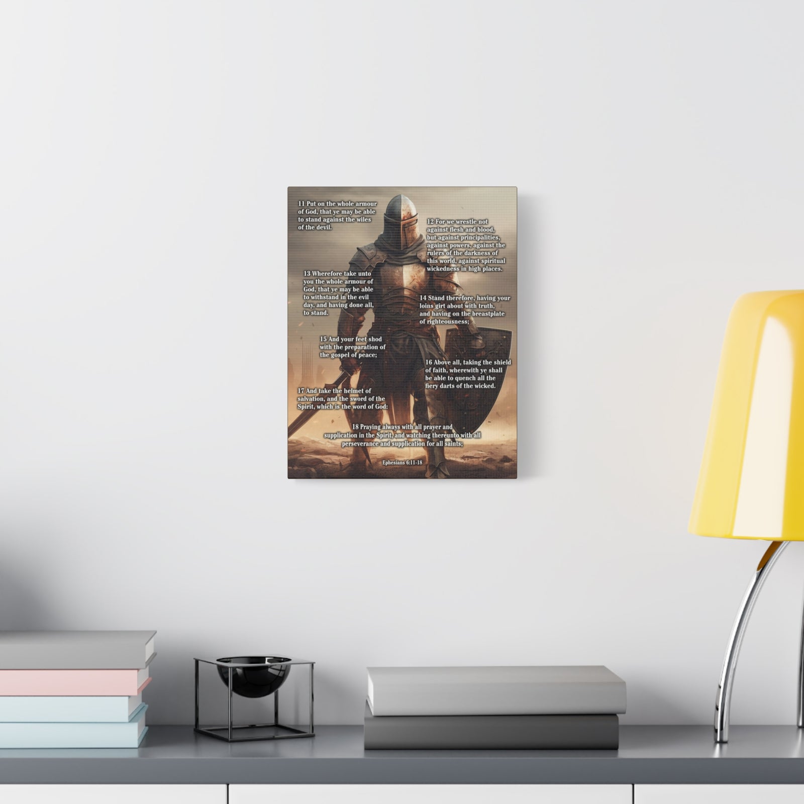 Scripture Walls Armour of God Ephesians 6:11-18 Standing Warrior Christian Wall Art Print Ready to Hang Unframed-Express Your Love Gifts