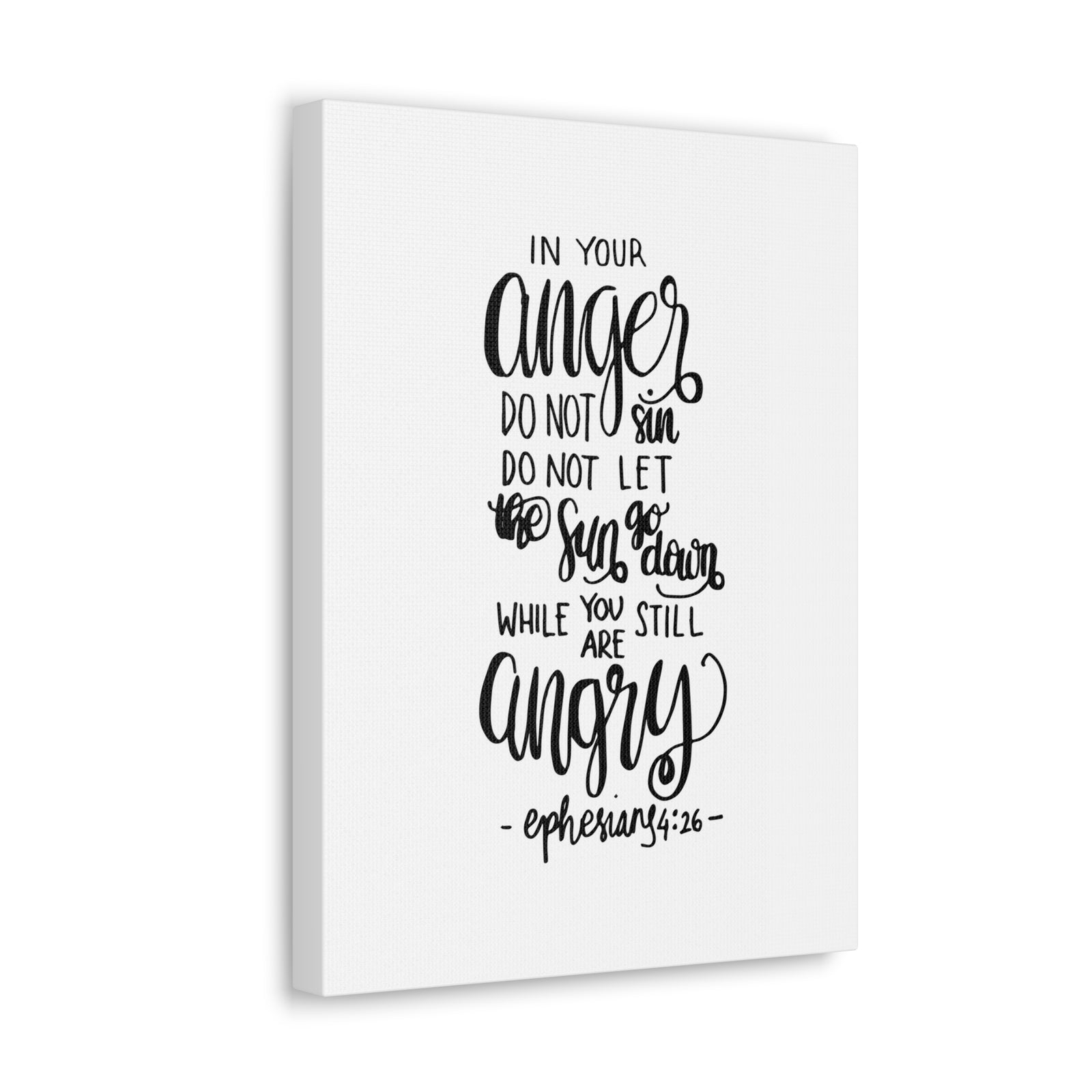 Scripture Canvas In Your Anger Do Not Sin Ephesians 4:26 Christian Wall Art Bible Verse Print Ready To Hang-Express Your Love Gifts