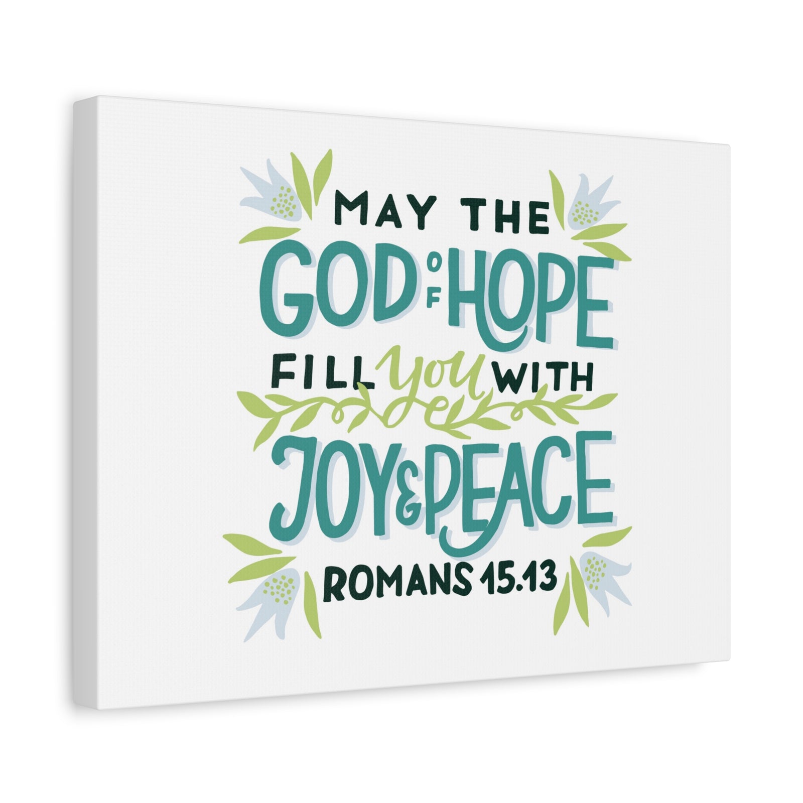 Scripture Canvas God Of Hope Romans 45:43 Christian Wall Art Bible Verse Print Ready to Hang-Express Your Love Gifts