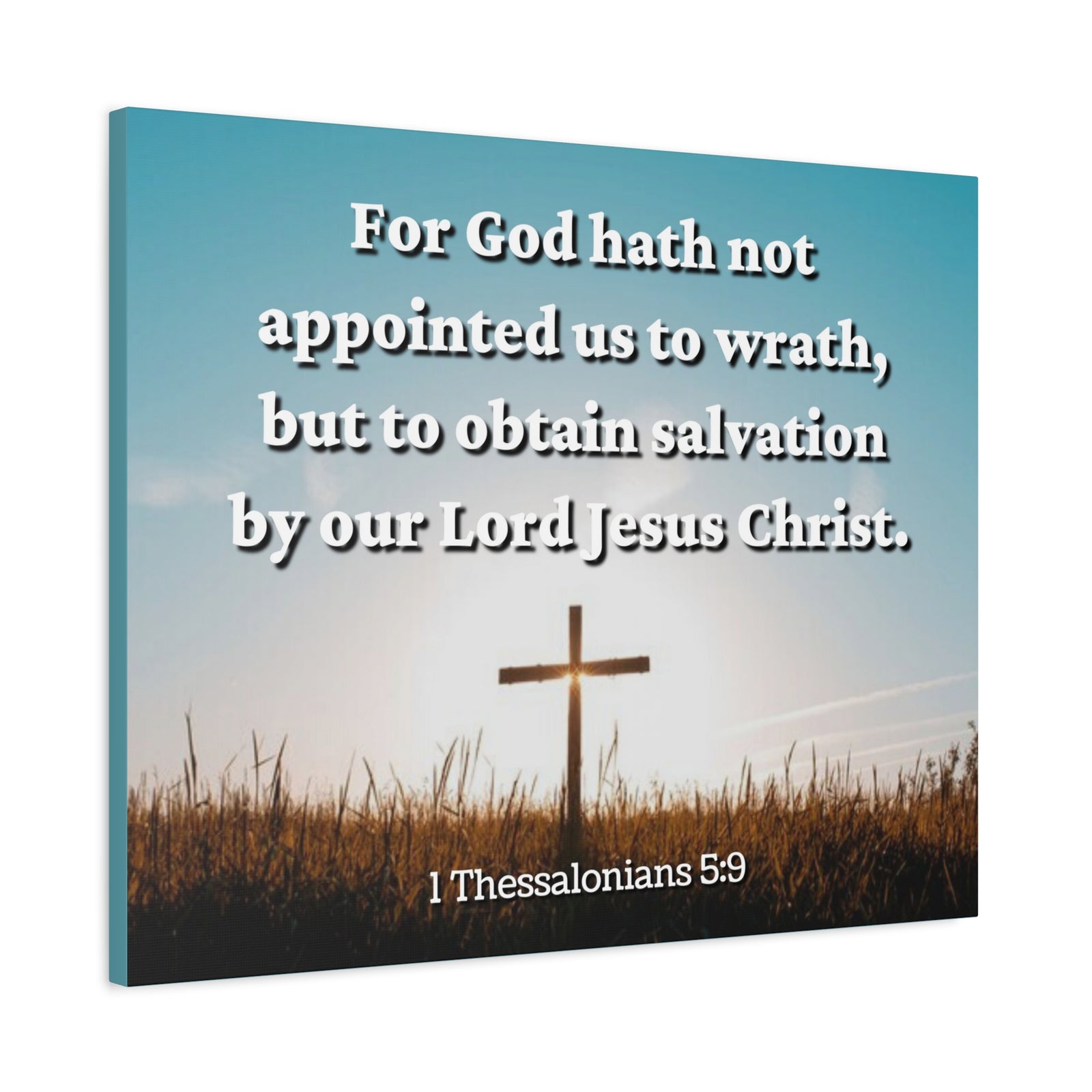 Scripture Canvas To Obtain Salvation 1 Thessalonians 5:9 Christian Wall Art Bible Verse Print Ready to Hang-Express Your Love Gifts