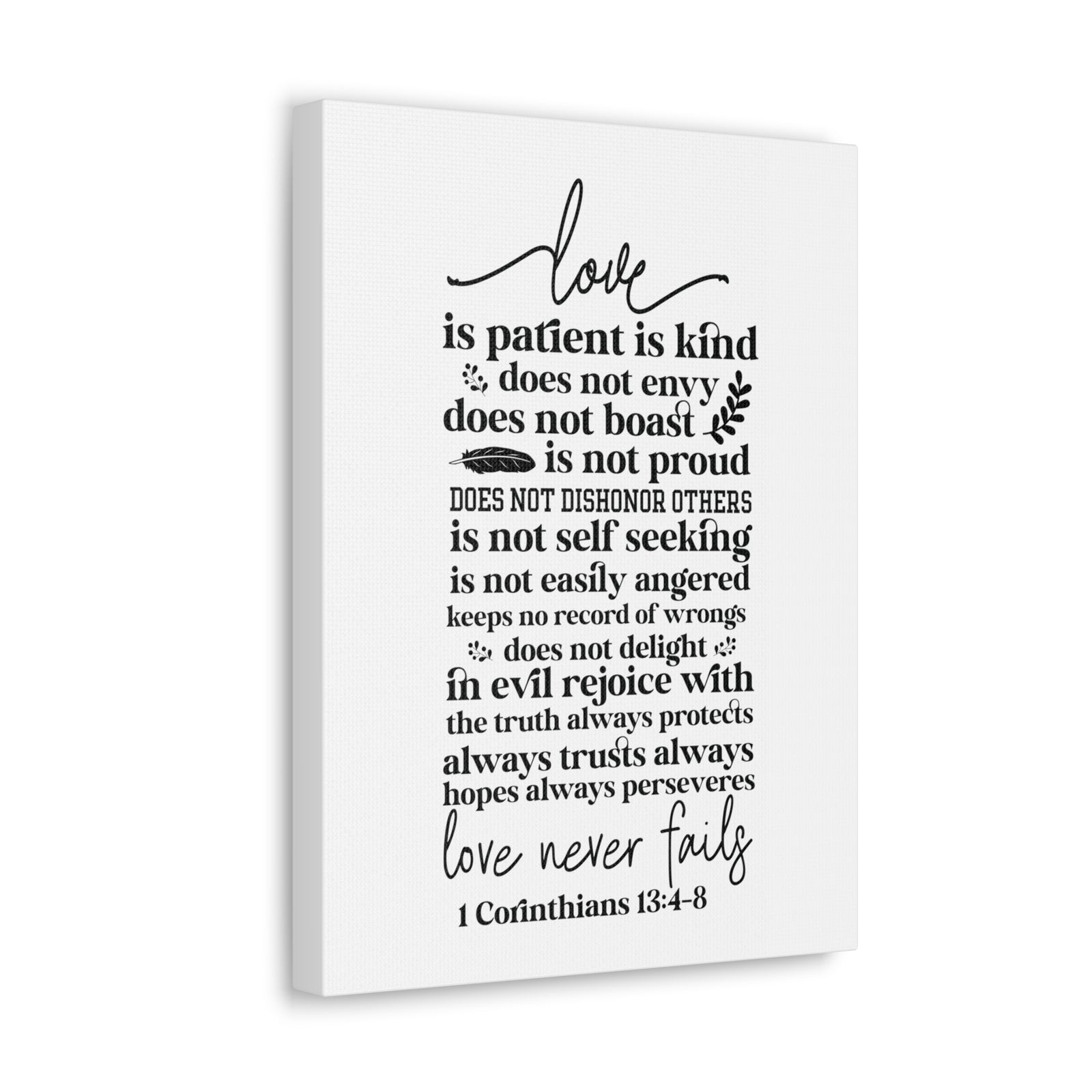 Scripture Walls 1 Corinthians 13:4-8 Love Is Bible Verse Canvas Christian Wall Art Ready to Hang Unframed-Express Your Love Gifts