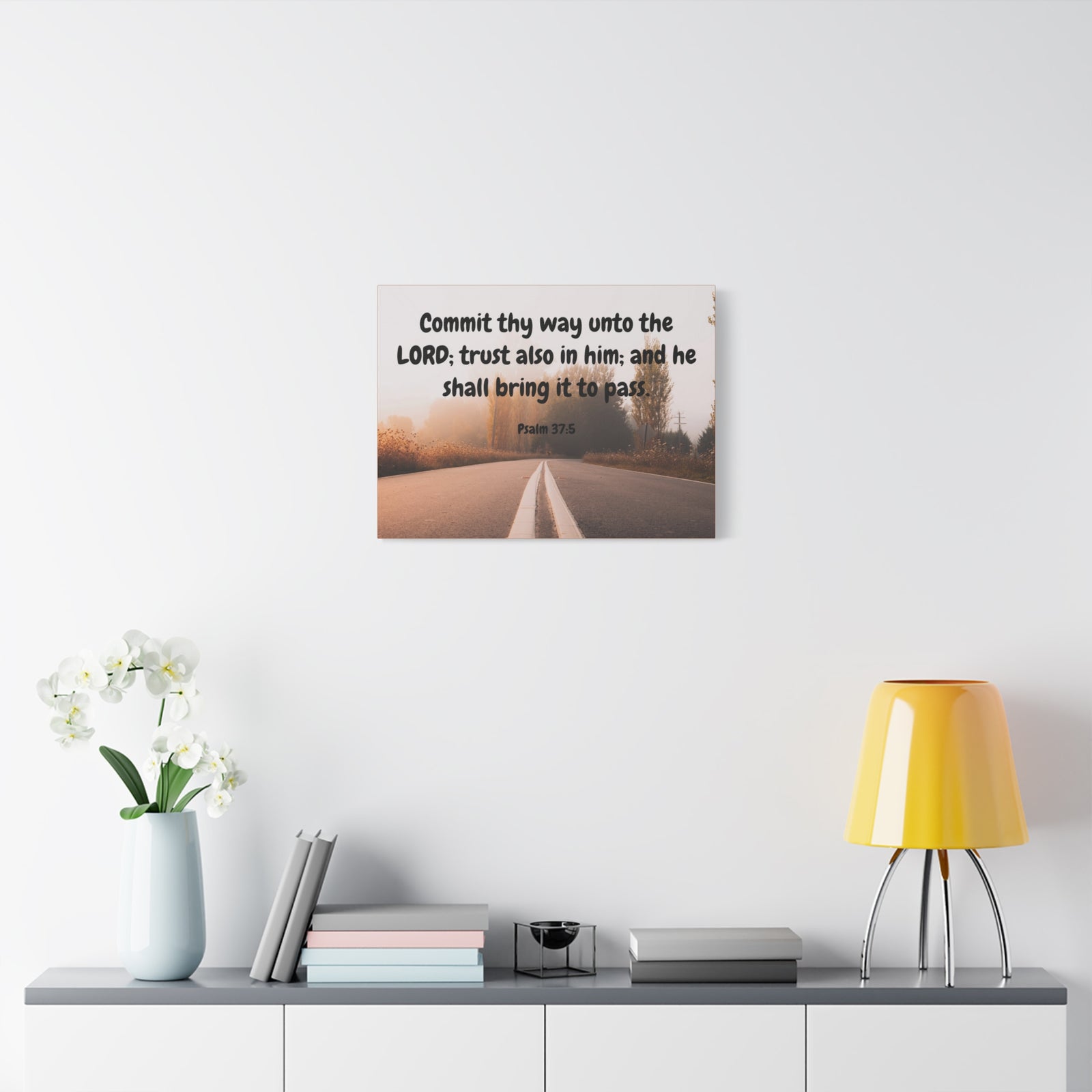 Scripture Canvas Commit Thy Way Psalms 37:5 Christian Wall Art Bible Verse Print Ready to Hang-Express Your Love Gifts