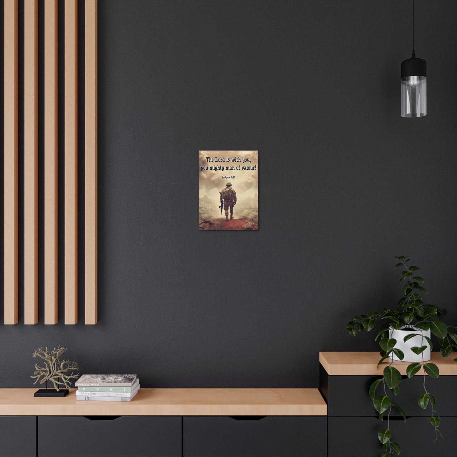 Scripture Walls Divine Valor: A Soldier's Journey Judges 6:12 Christian Wall Art Print Ready to Hang Unframed-Express Your Love Gifts