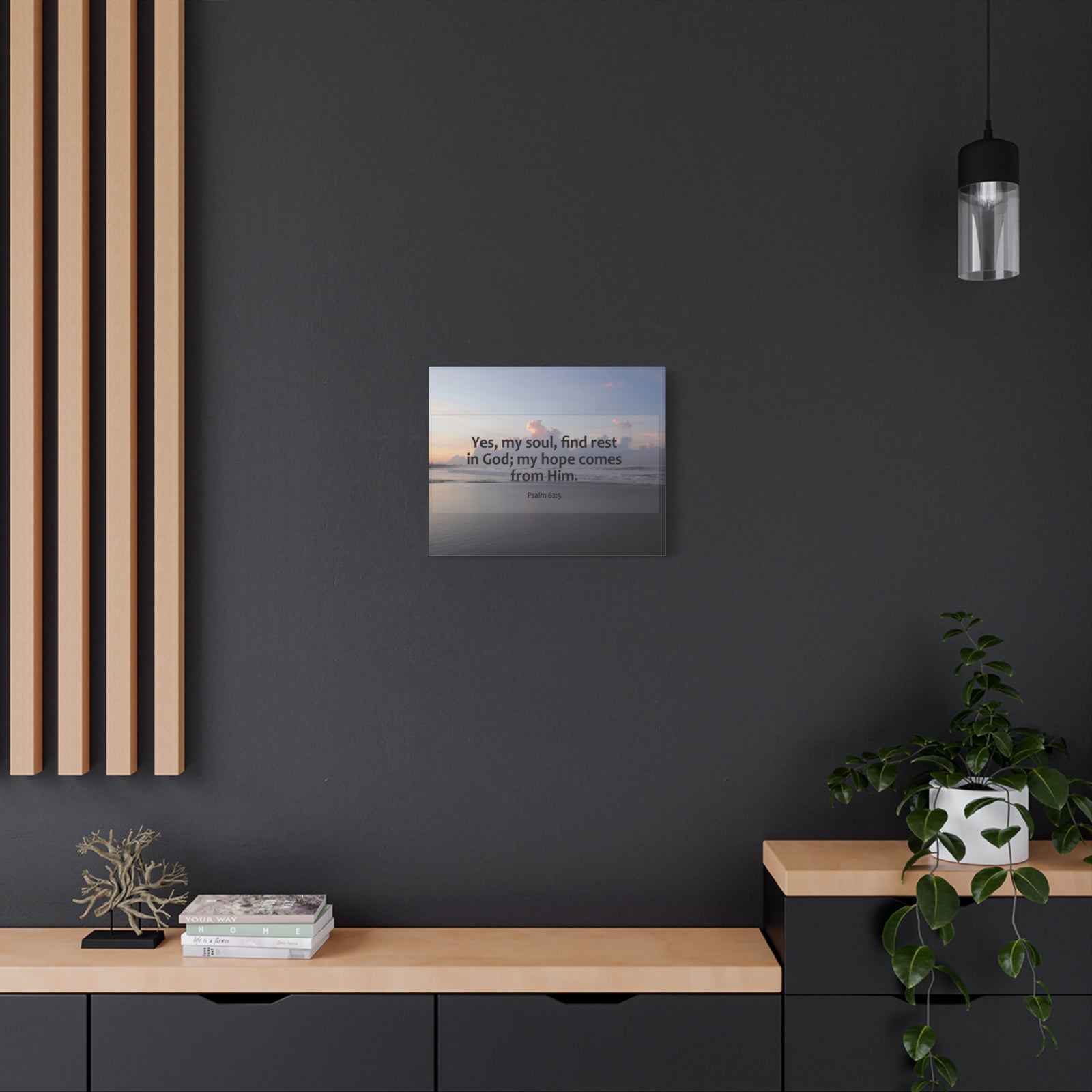 Scripture Canvas Find Rest In God Psalm 62:5 Christian Wall Art Bible Verse Print Ready to Hang-Express Your Love Gifts