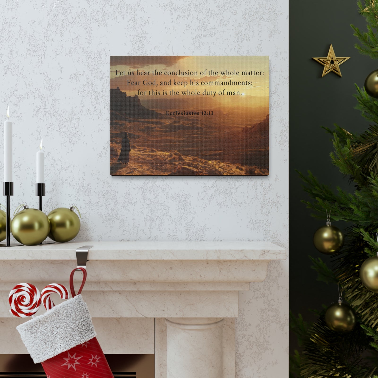 Scripture Walls Ecclesiastes 12:13 Bible Verse Canvas Christian Wall Art Ready to Hang Unframed-Express Your Love Gifts