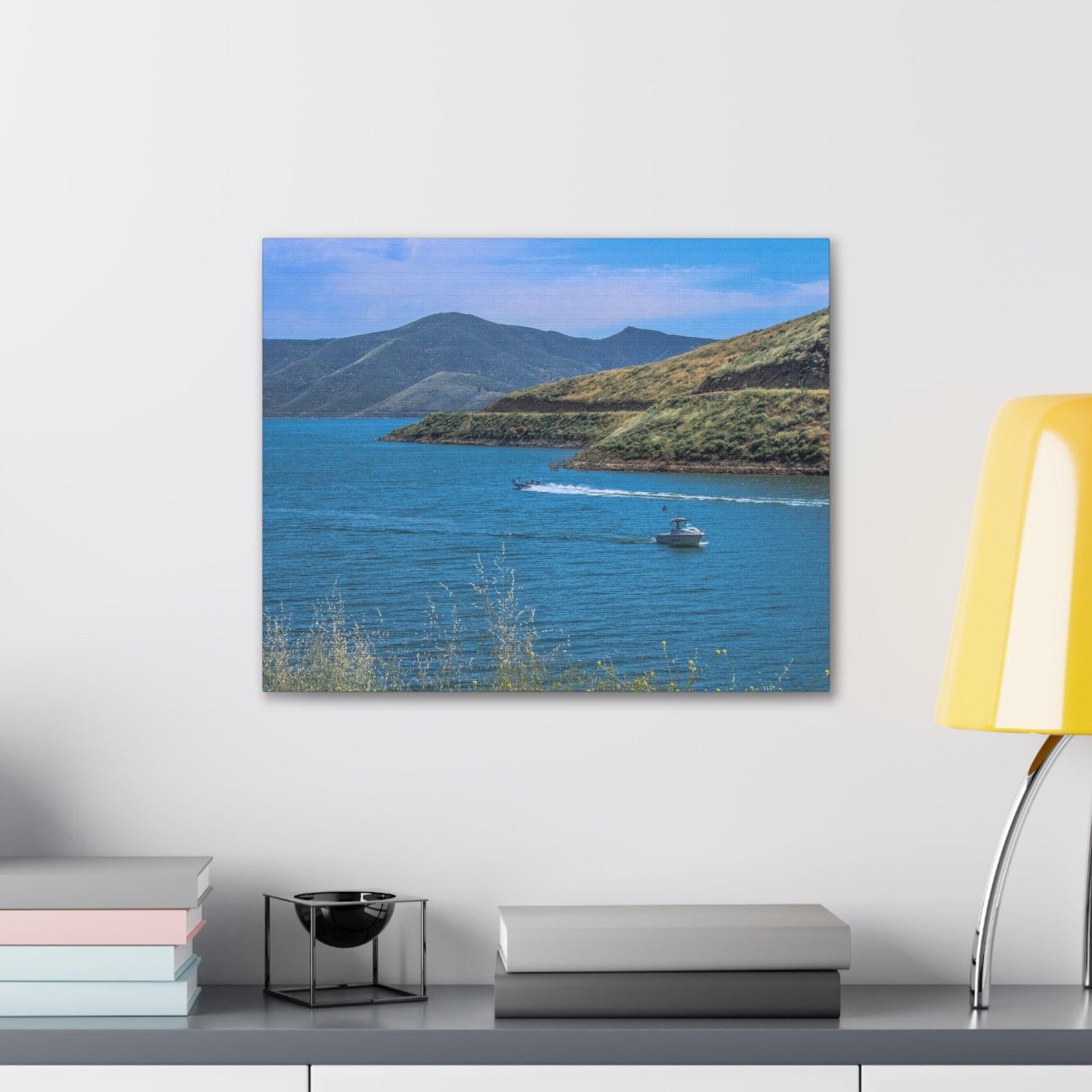 Mountain Valley Lake Nature Wilderness Photography Canvas Wall Art for Home Decor Ready-to-Hang-Express Your Love Gifts