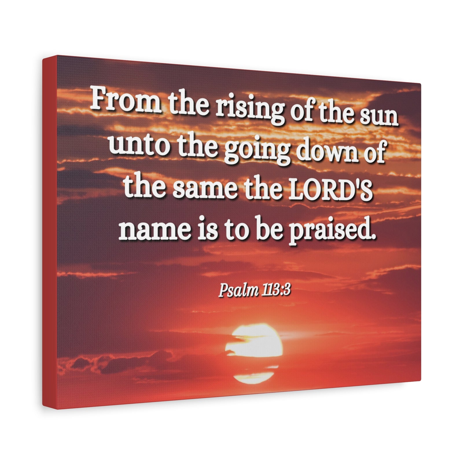 Scripture Canvas The LORD's Name Psalms 113:3 Christian Wall Art Bible Verse Print Ready to Hang-Express Your Love Gifts