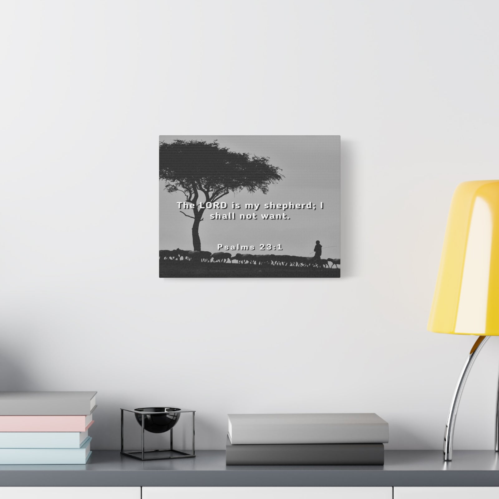 Scripture Canvas My Shepherd Psalms 23:1 Christian Wall Art Bible Verse Print Ready to Hang-Express Your Love Gifts